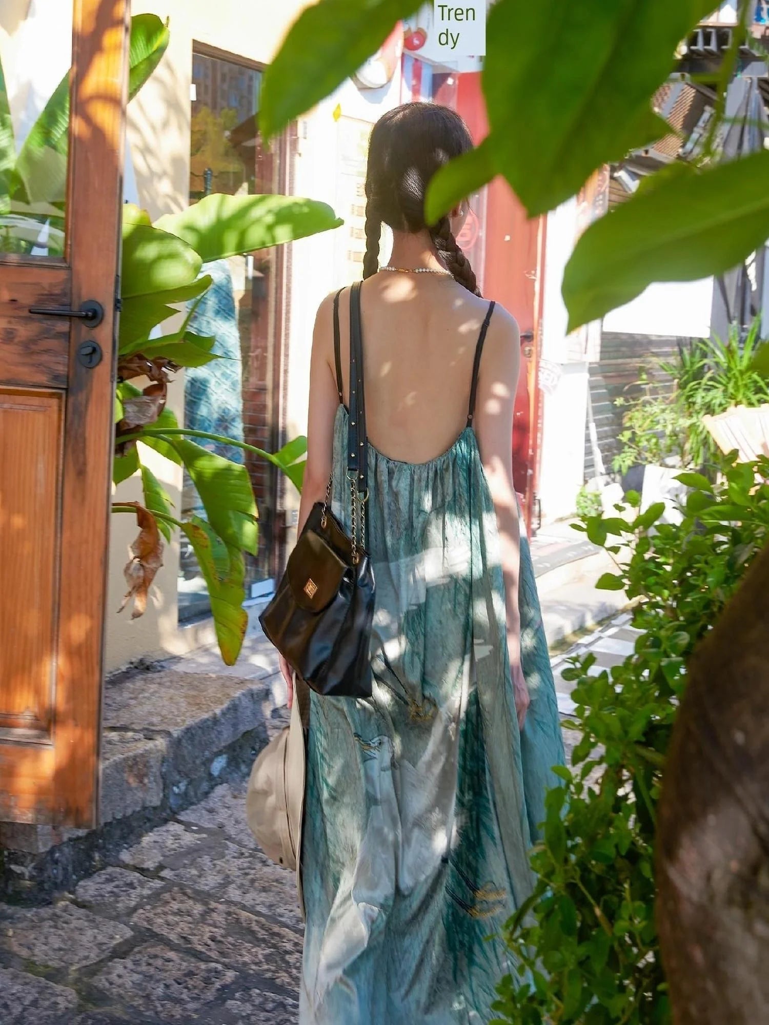 Shadow Blossom Ethnic Chic Vacation Dress