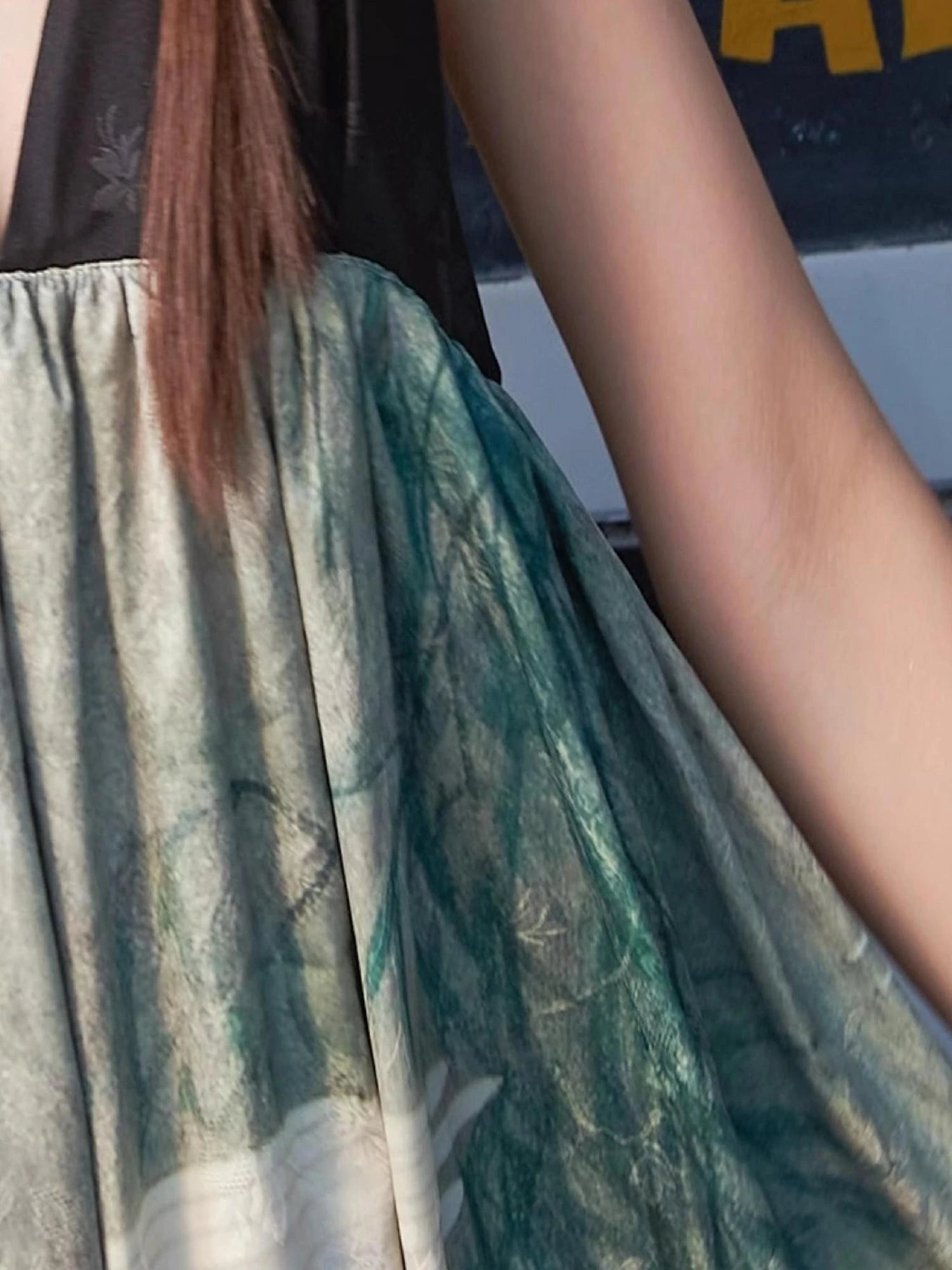 Shadow Blossom Ethnic Chic Vacation Dress