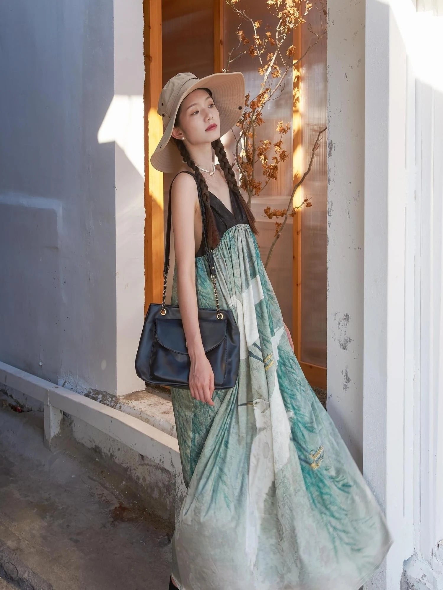 Shadow Blossom Ethnic Chic Vacation Dress