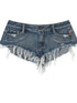 Frayed Edge Denim Shorts 2025 Summer Low Rise Triangle Casual