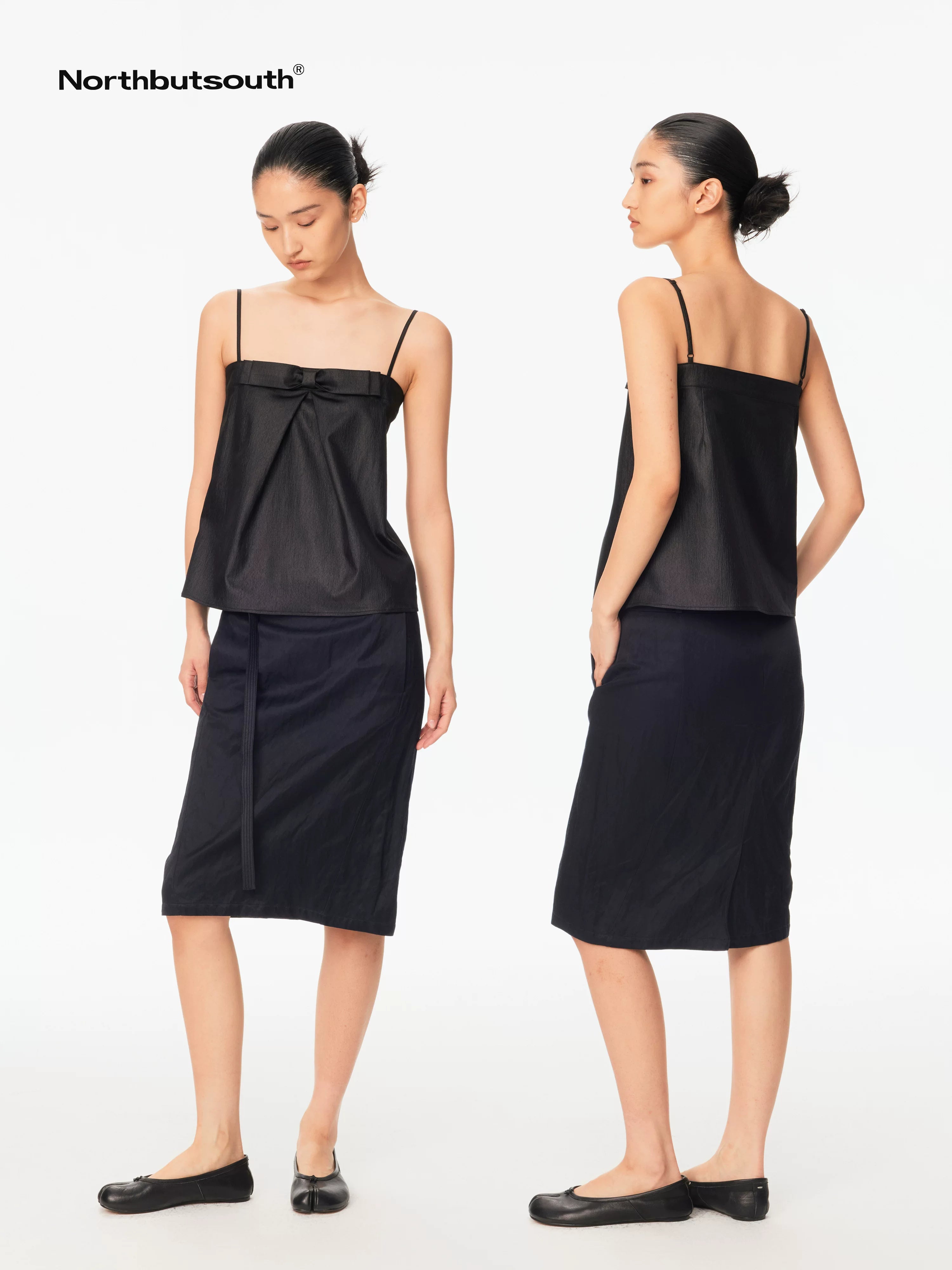 Shiny Textured Straight Belted Women&