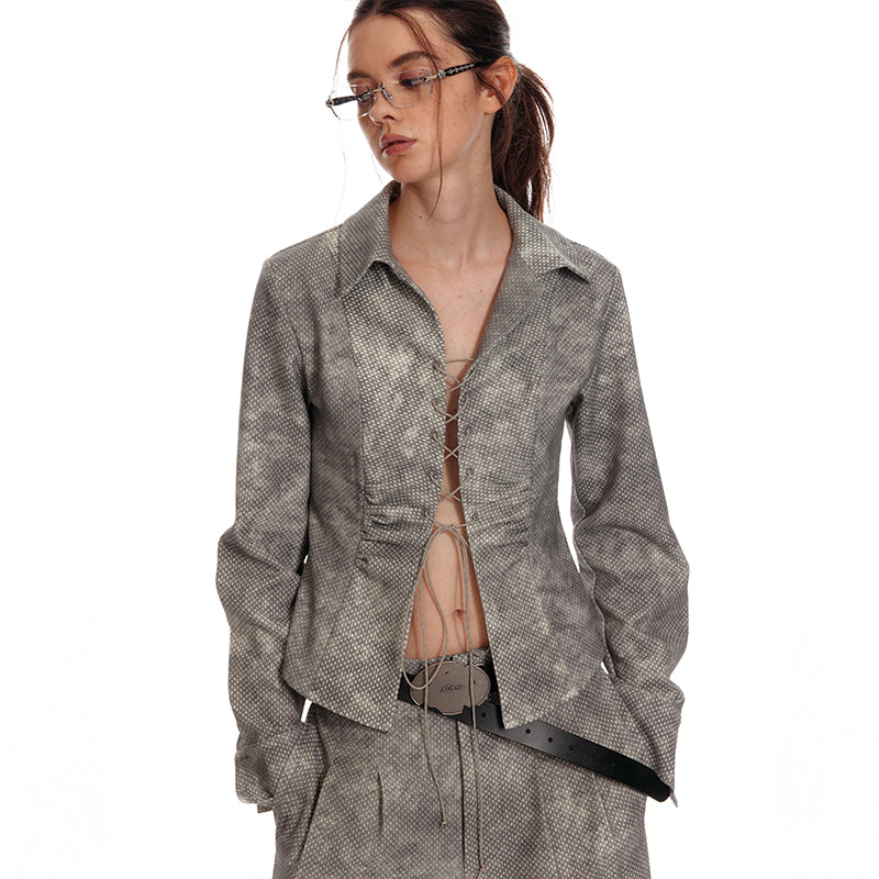 ALINNV STUDIO Vintage Relaxed Wide Leg Pants With Tie Detail Shirt