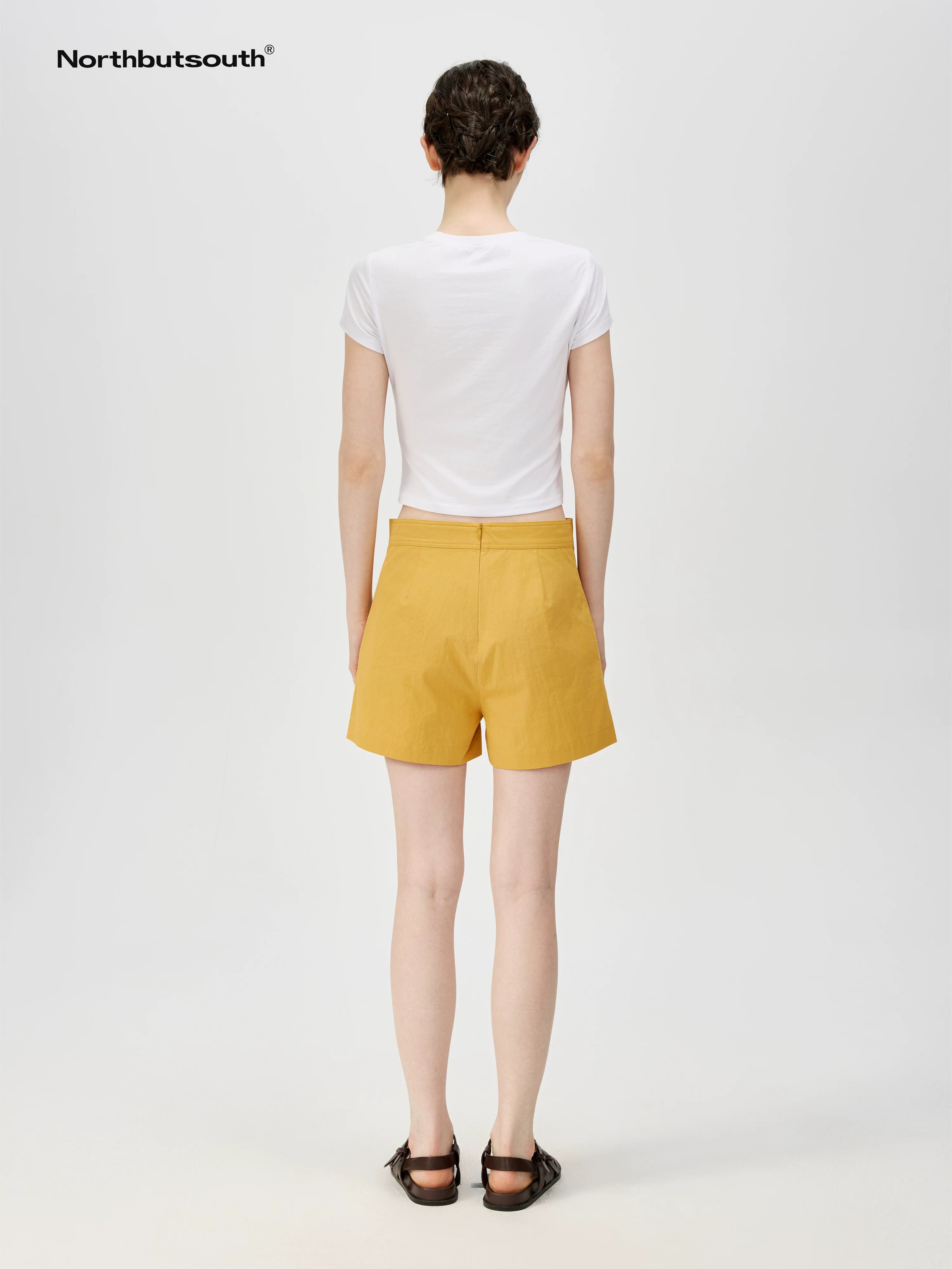 Short Sleeve Crop T-Shirt Classic Round Neck High Stretch Slim Fit Basic Tee Multi Colors