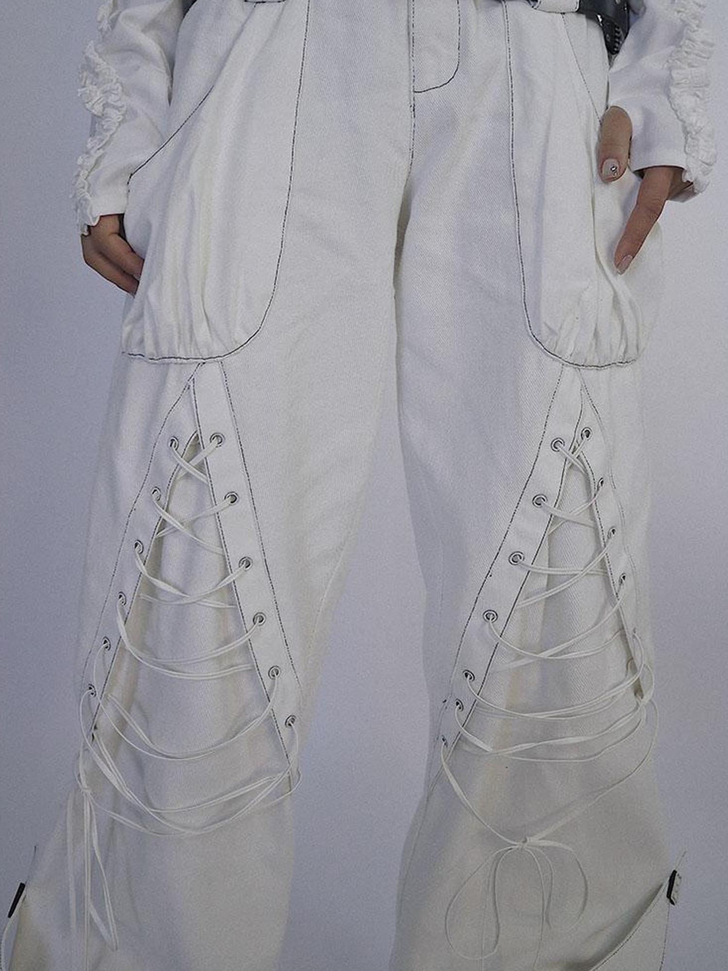 WSW WUSHENWU Silky White Pain Relief High Street Jeans