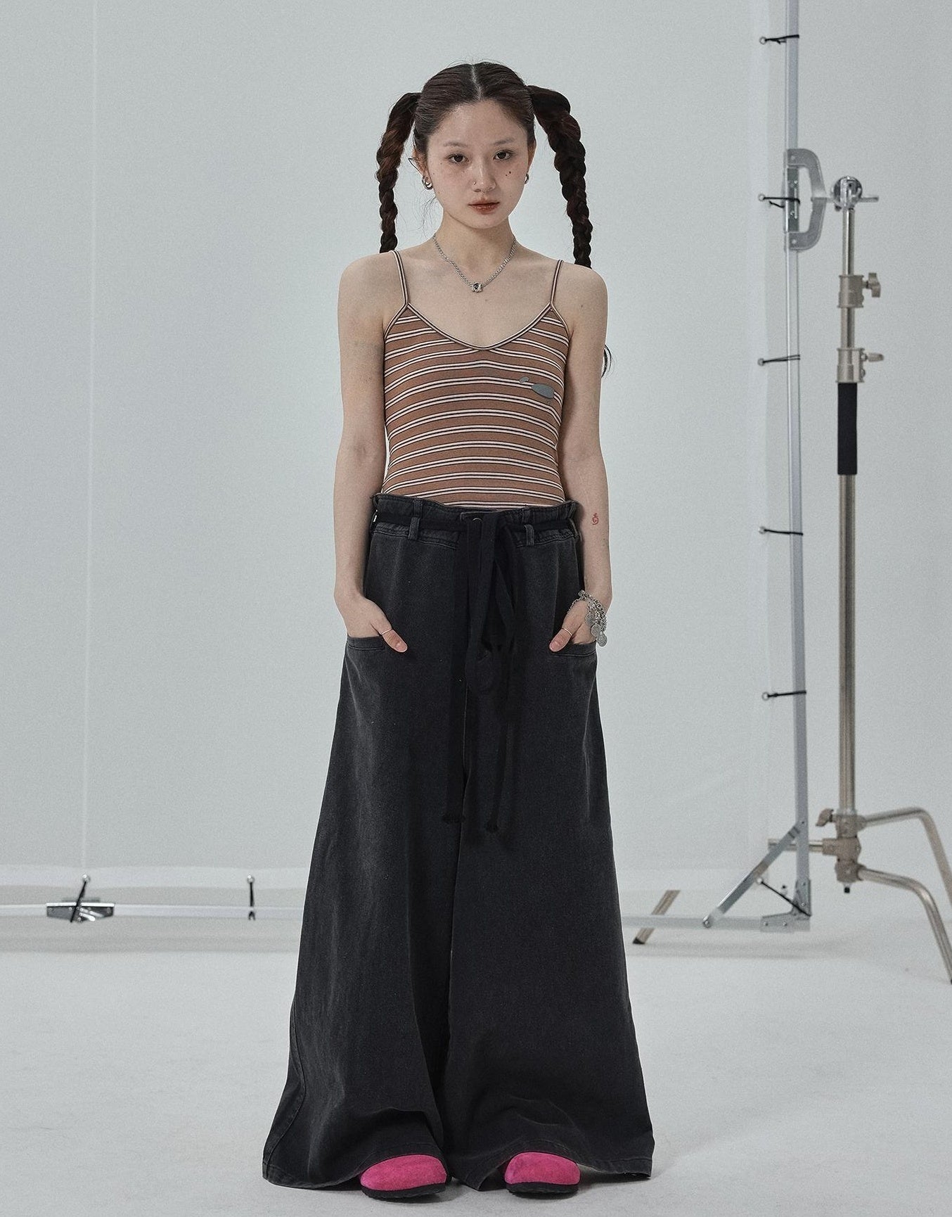 Achihara Sleeveless Striped Cotton Tank Top For Women Summer Fall Layering Essential