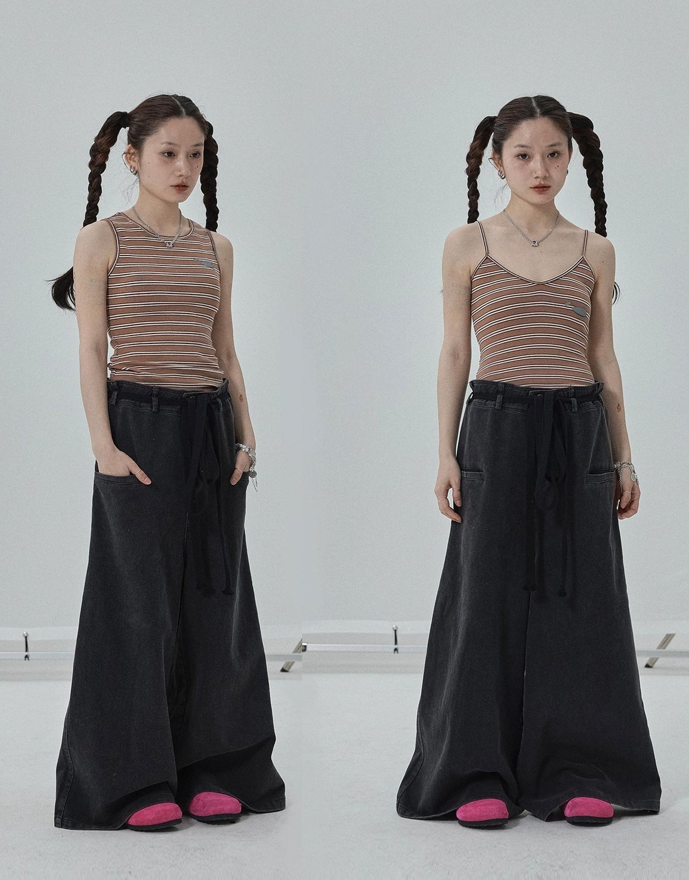 Achihara Sleeveless Striped Cotton Tank Top For Women Summer Fall Layering Essential