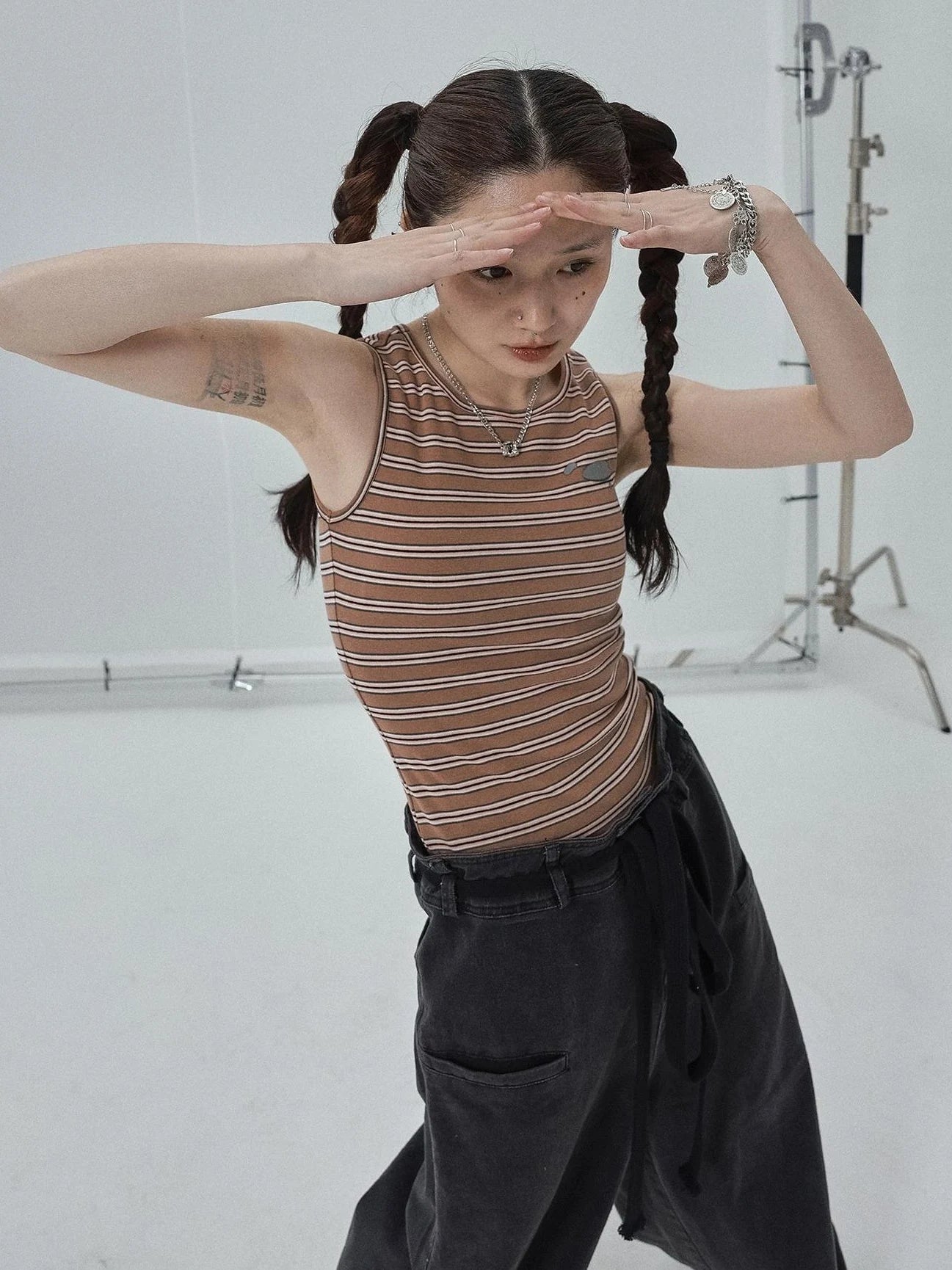 Sleeveless Striped Cotton Tank Top For Women Summer Fall Layering Essential