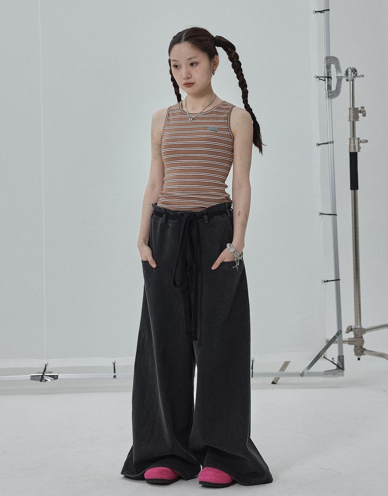 Achihara Sleeveless Striped Cotton Tank Top For Women Summer Fall Layering Essential