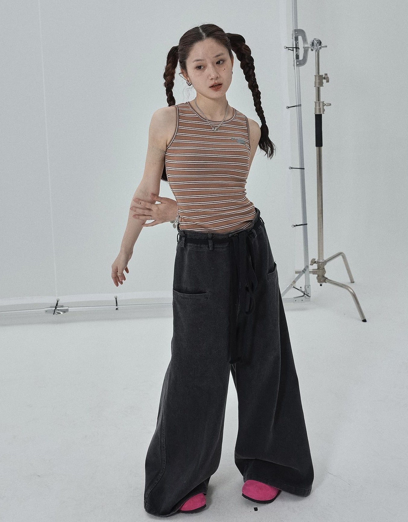 Achihara Sleeveless Striped Cotton Tank Top For Women Summer Fall Layering Essential