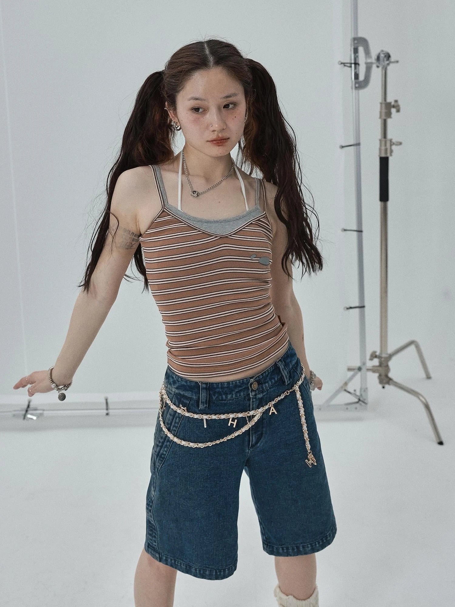 Sleeveless Striped Cotton Tank Top For Women Summer Fall Layering Essential