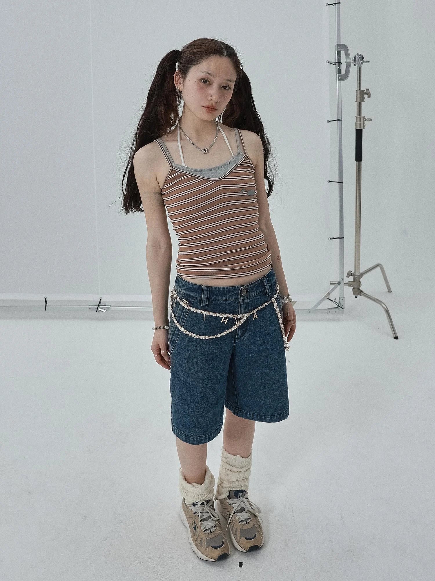 Sleeveless Striped Cotton Tank Top For Women Summer Fall Layering Essential