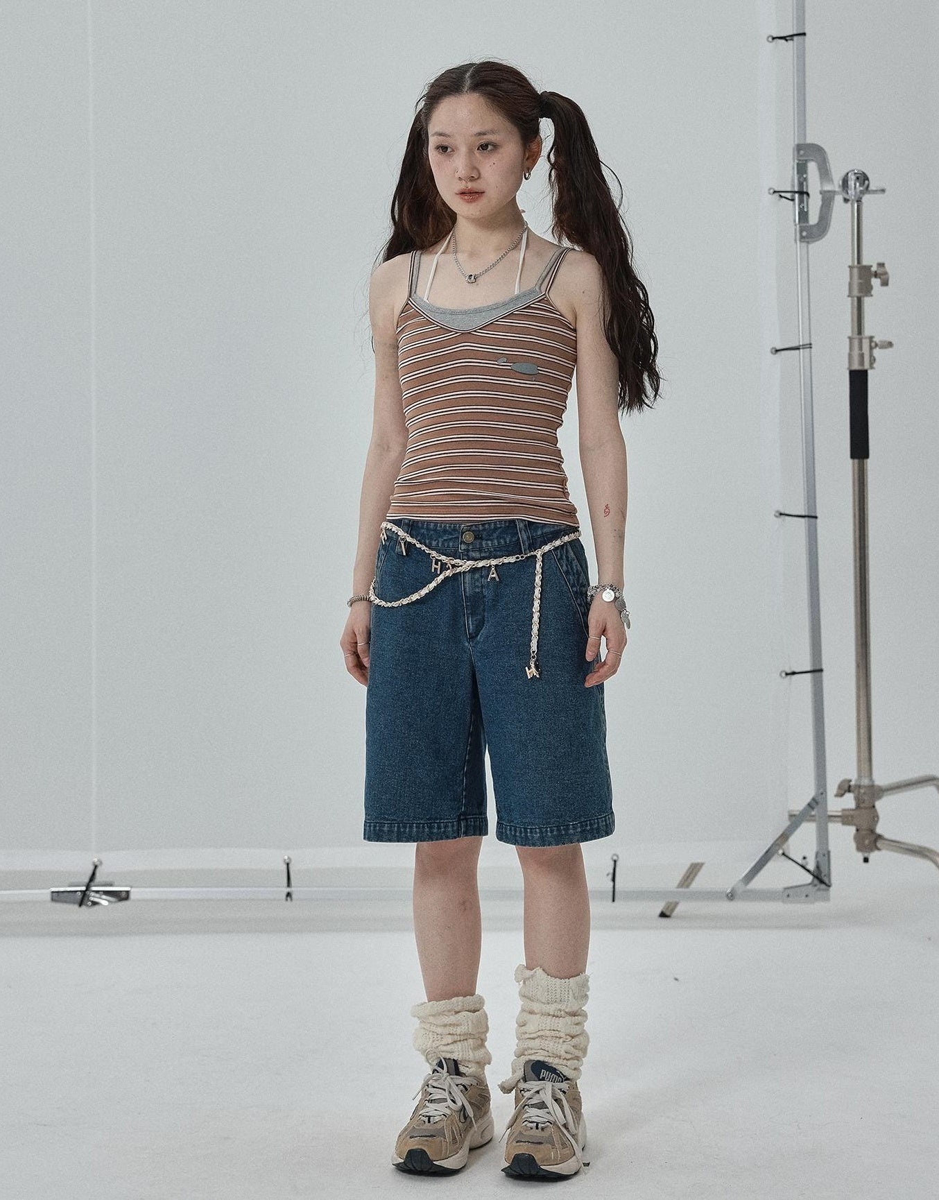 Achihara Sleeveless Striped Cotton Tank Top For Women Summer Fall Layering Essential