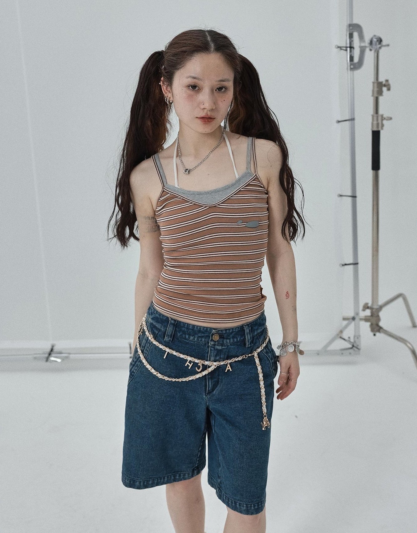 Achihara Sleeveless Striped Cotton Tank Top For Women Summer Fall Layering Essential