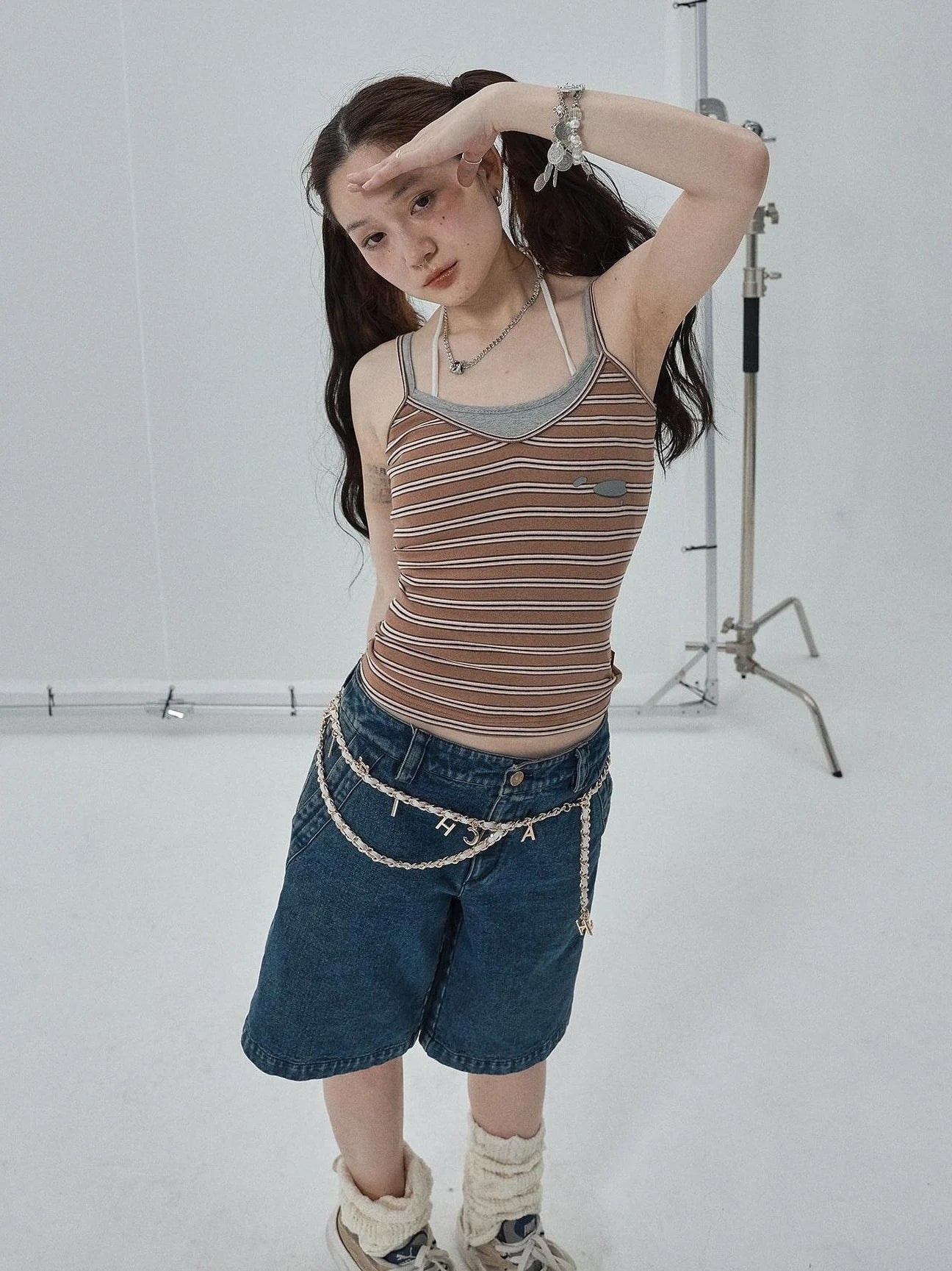 Sleeveless Striped Cotton Tank Top For Women Summer Fall Layering Essential