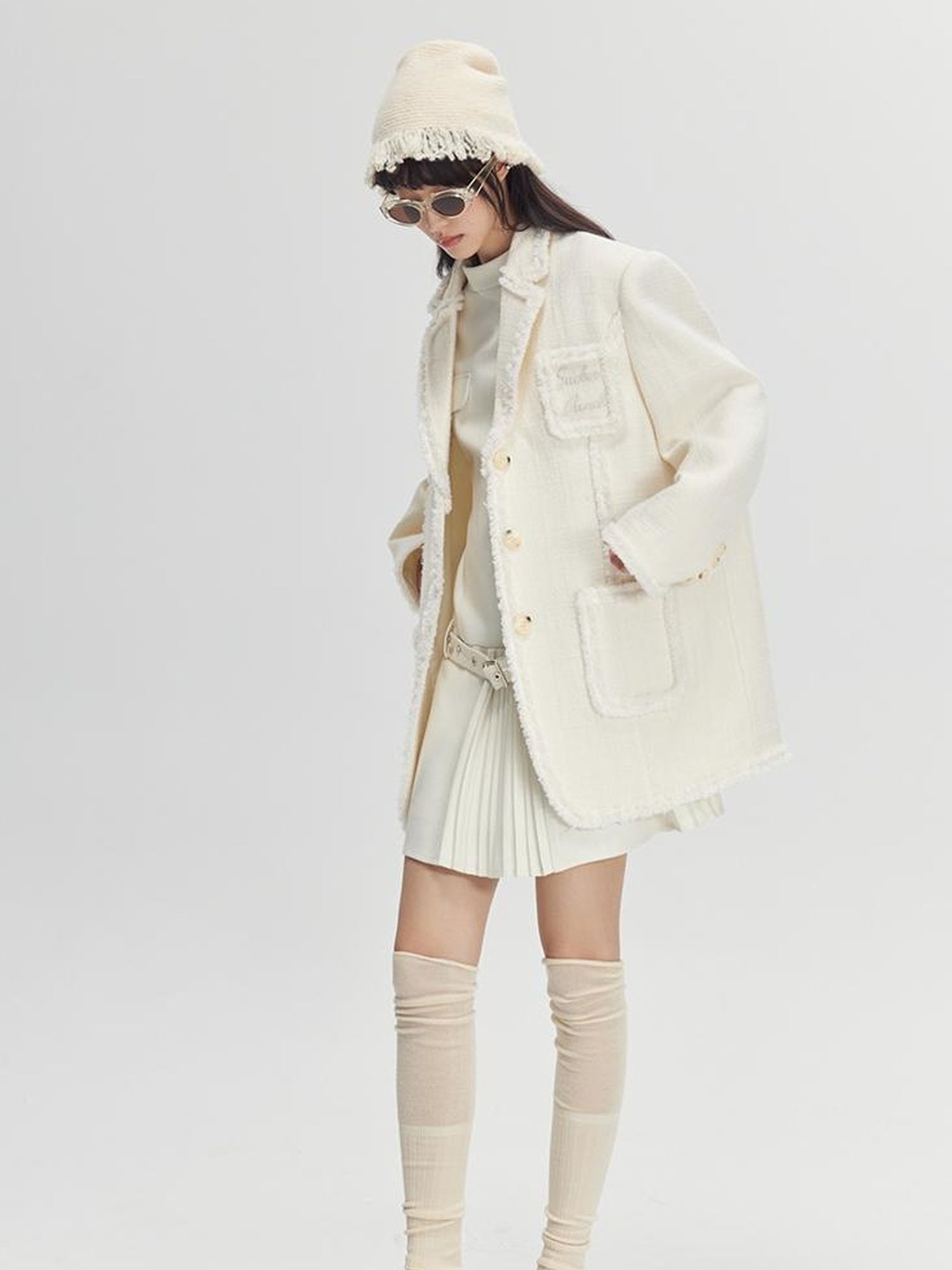 DIDDI MODA Snow Elf Cozy Fringe Hat Scarf Set