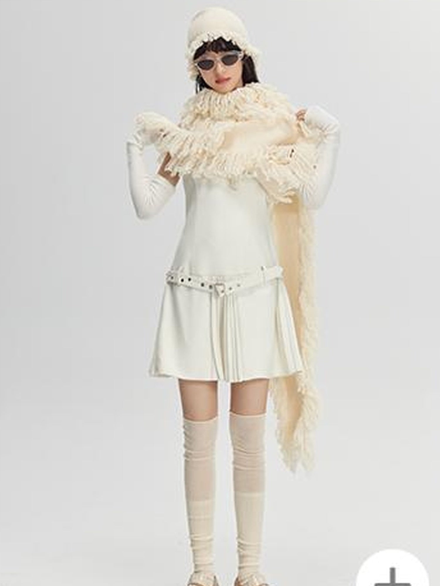 DIDDI MODA Snow Elf Cozy Fringe Hat Scarf Set