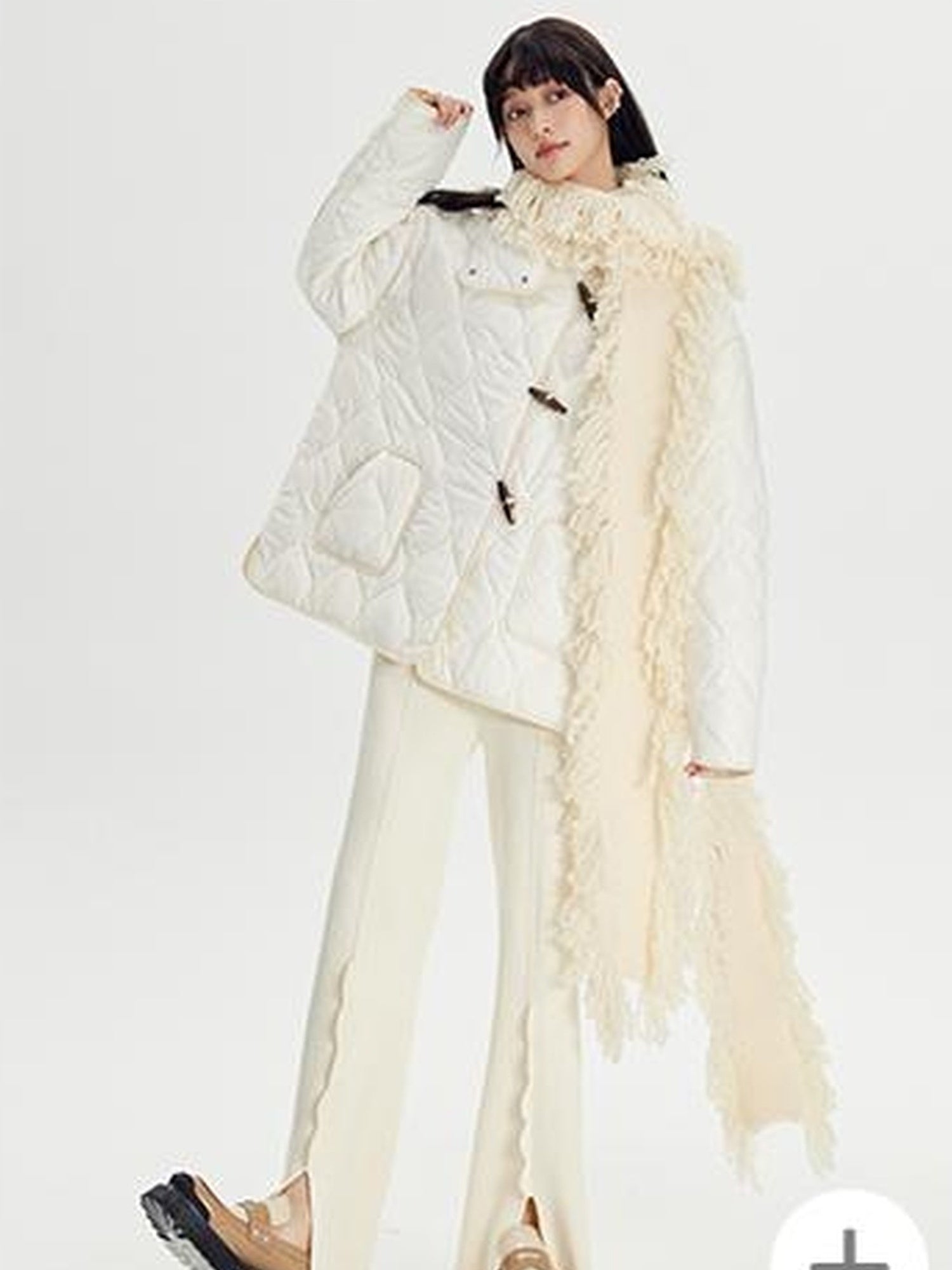 DIDDI MODA Snow Elf Cozy Fringe Hat Scarf Set