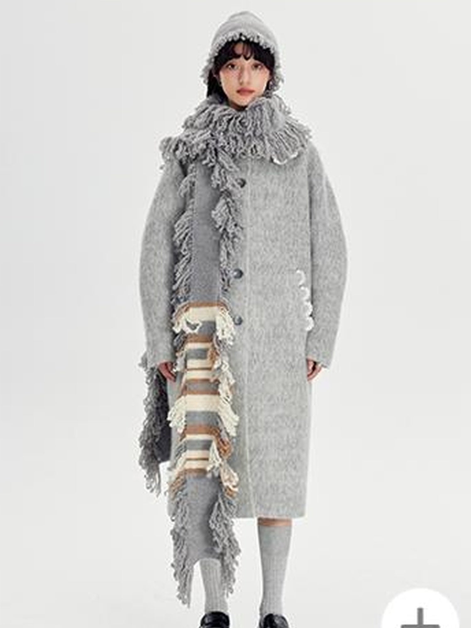DIDDI MODA Snow Elf Cozy Fringe Hat Scarf Set