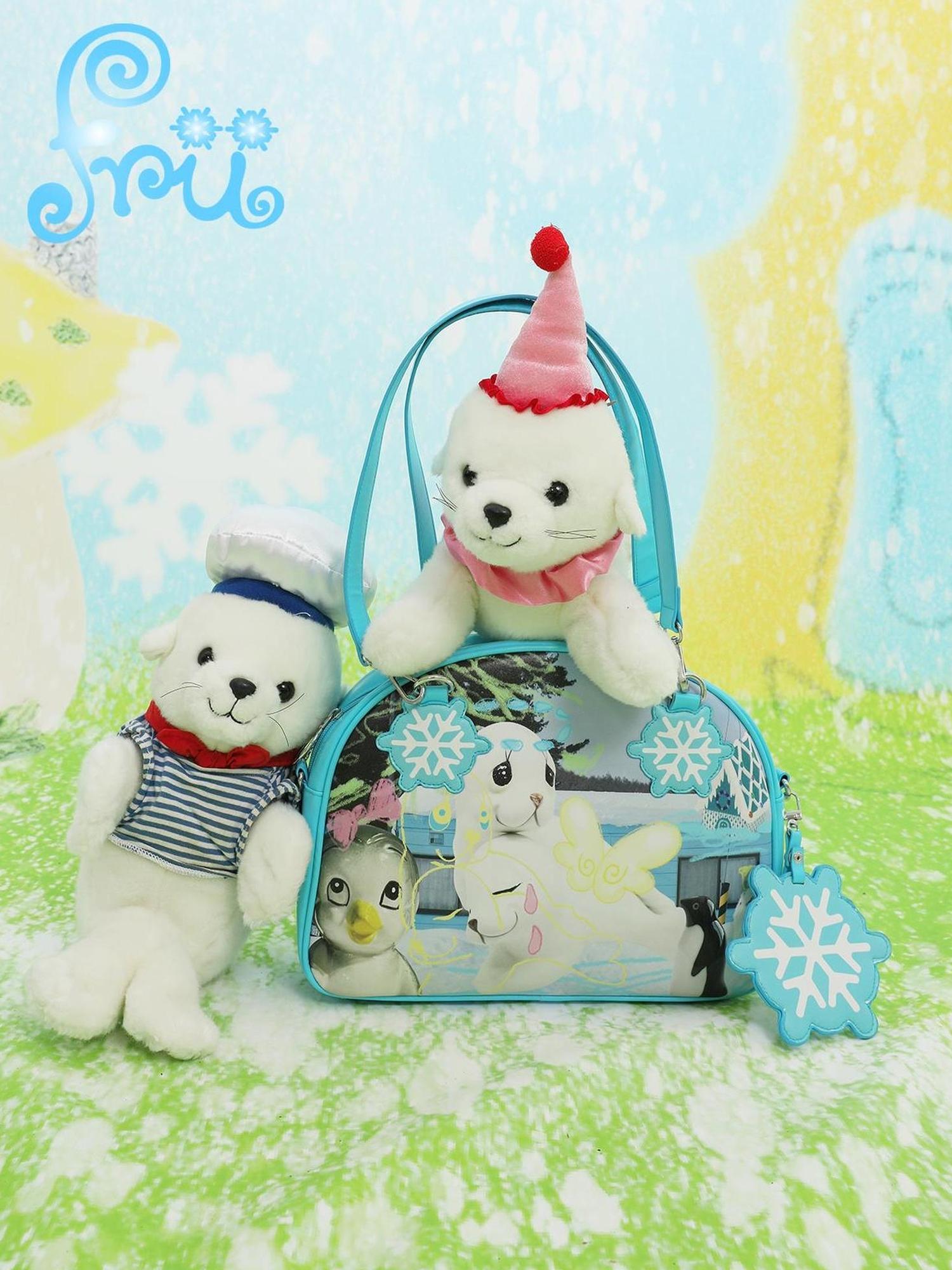 Frufru Gulu Snowman Print Pu Crossbody Bag Winter Edition