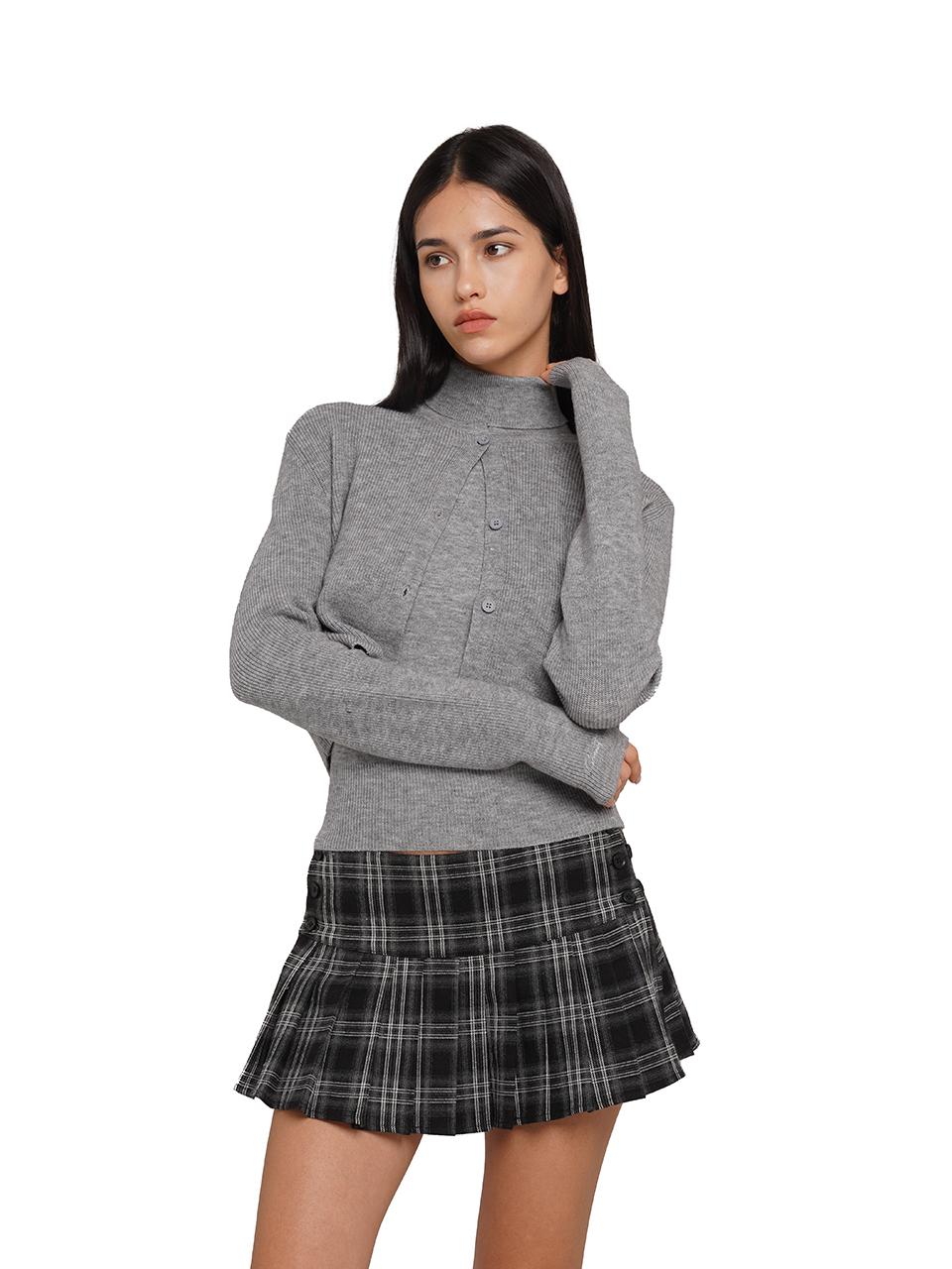 SweetChilling Soft Knit Sleeveless High-Neck Crop Top & Cardigan Set Sweaters