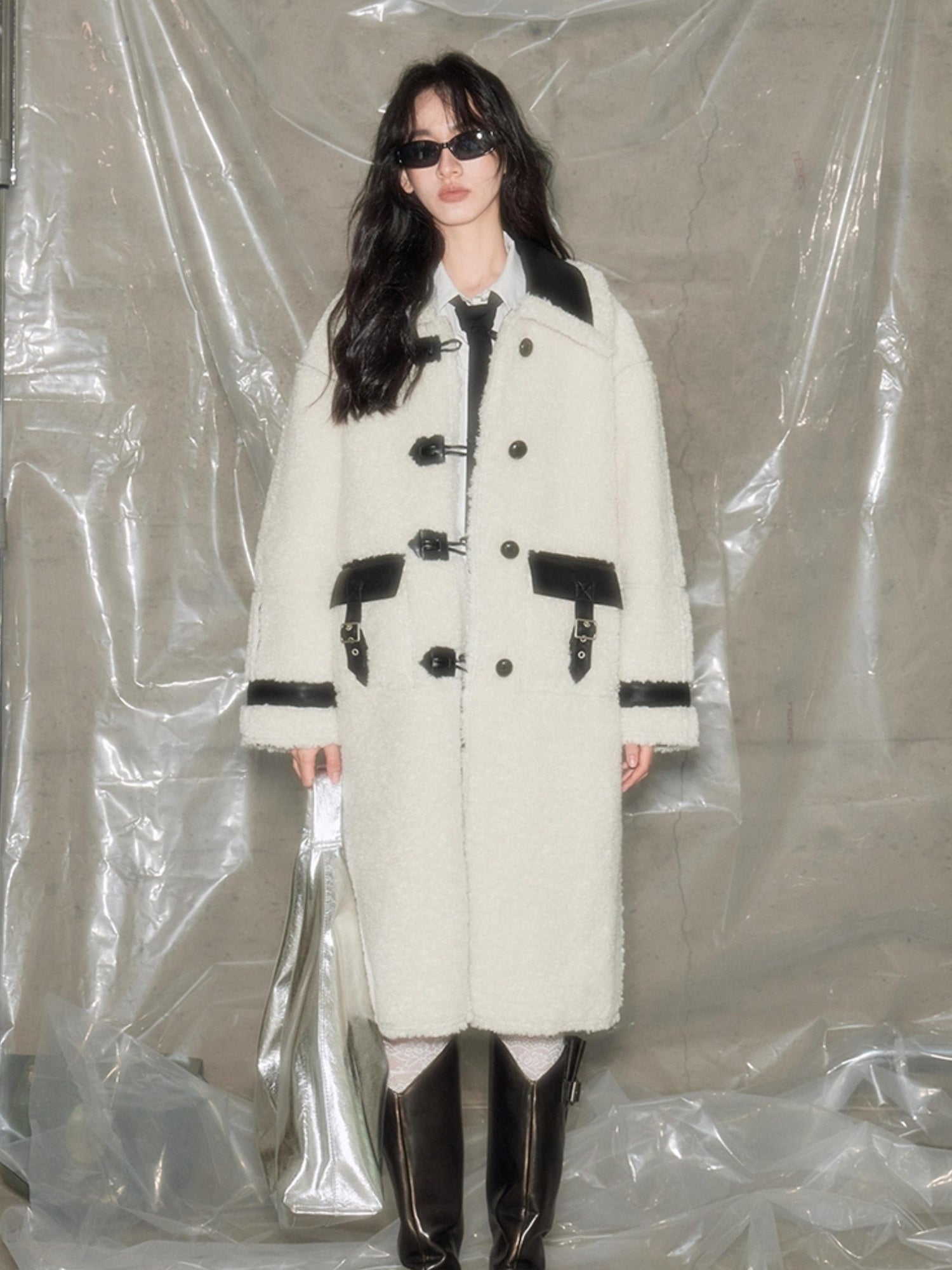 DIDDI MODA Soft Lamb Fur Leather Reversible Coat