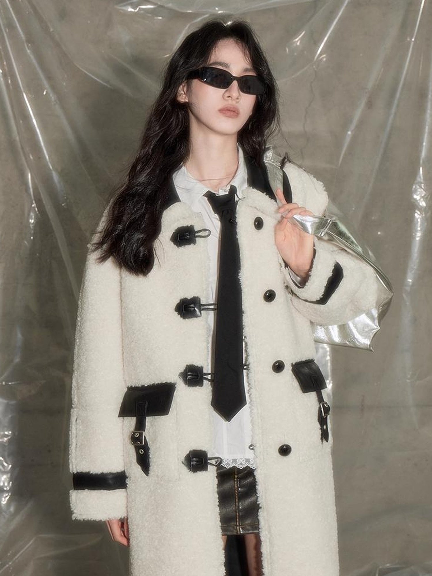 DIDDI MODA Soft Lamb Fur Leather Reversible Coat