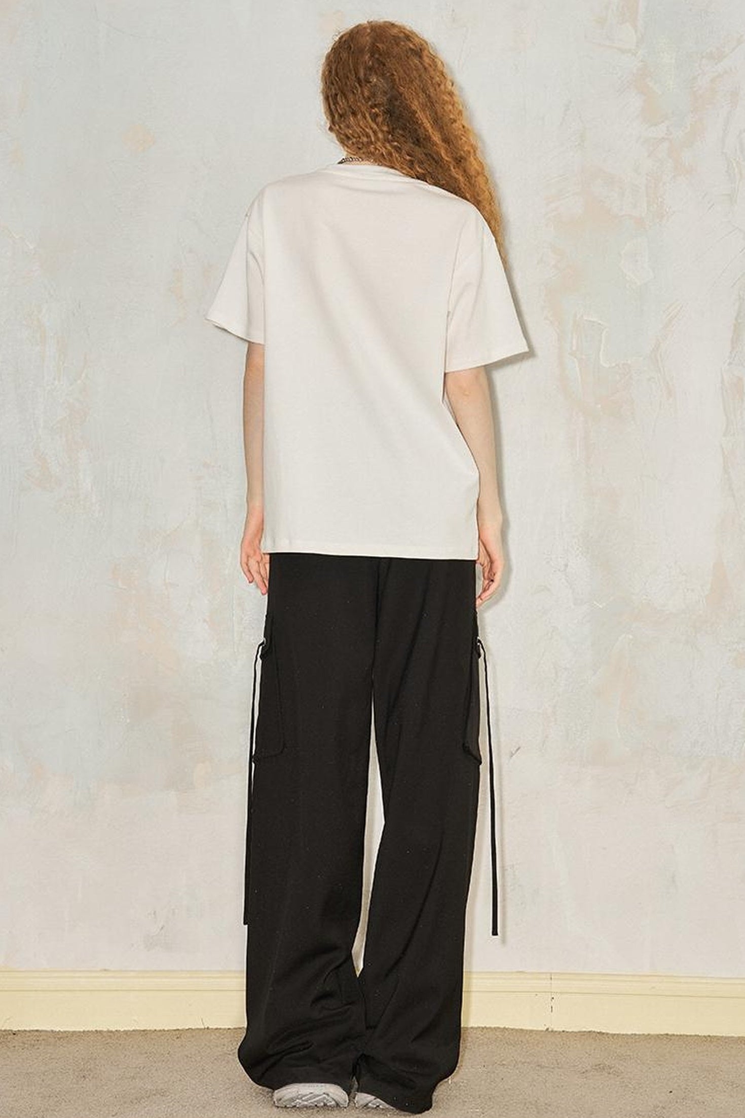 DIDDI MODA Sparkle Silver Utility Cargo Pants With Draped Ribbon