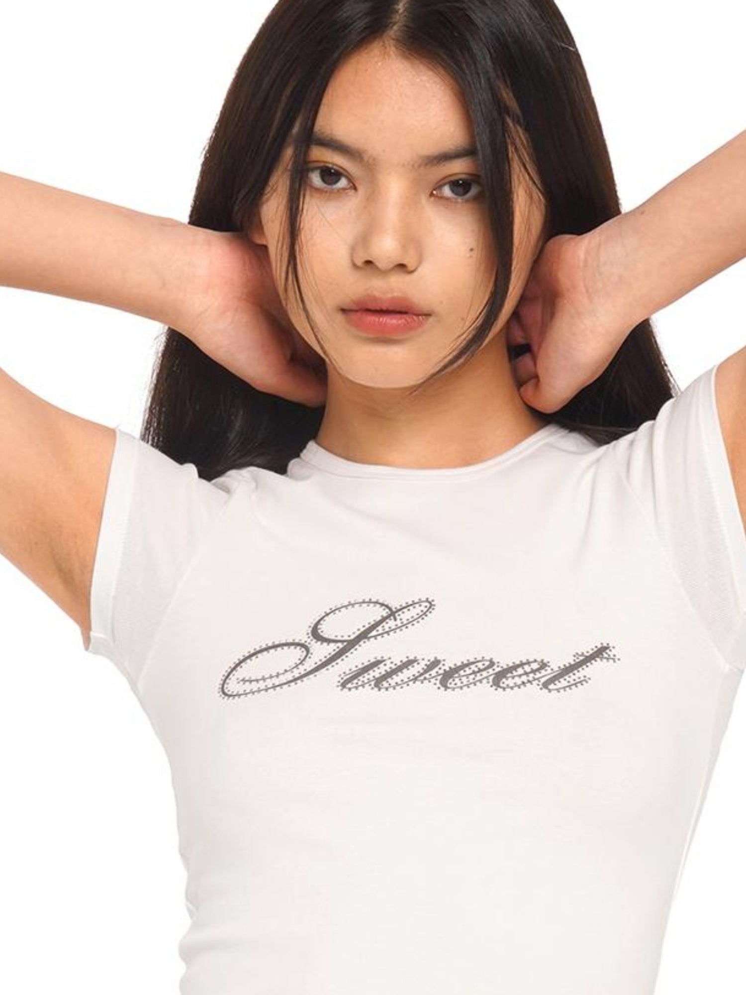 SweetChilling Sparkly Rhinestone Fitted T-Shirt