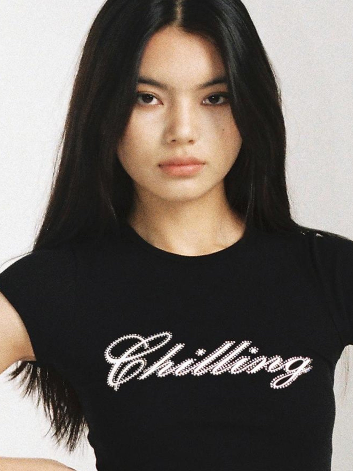 SweetChilling Sparkly Rhinestone Fitted T-Shirt