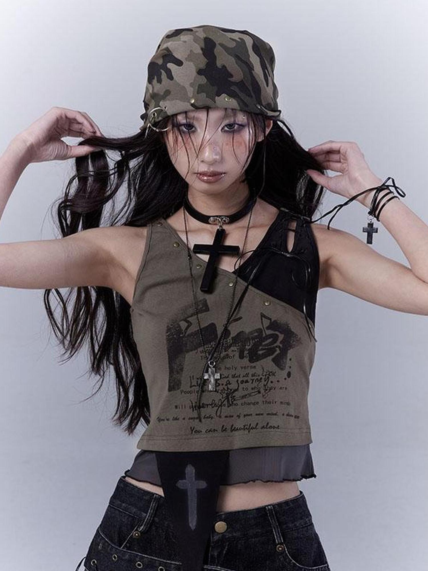 WSW WUSHENWU Spicy Soldier Studded Camo Bandana Punk Utility Scarf