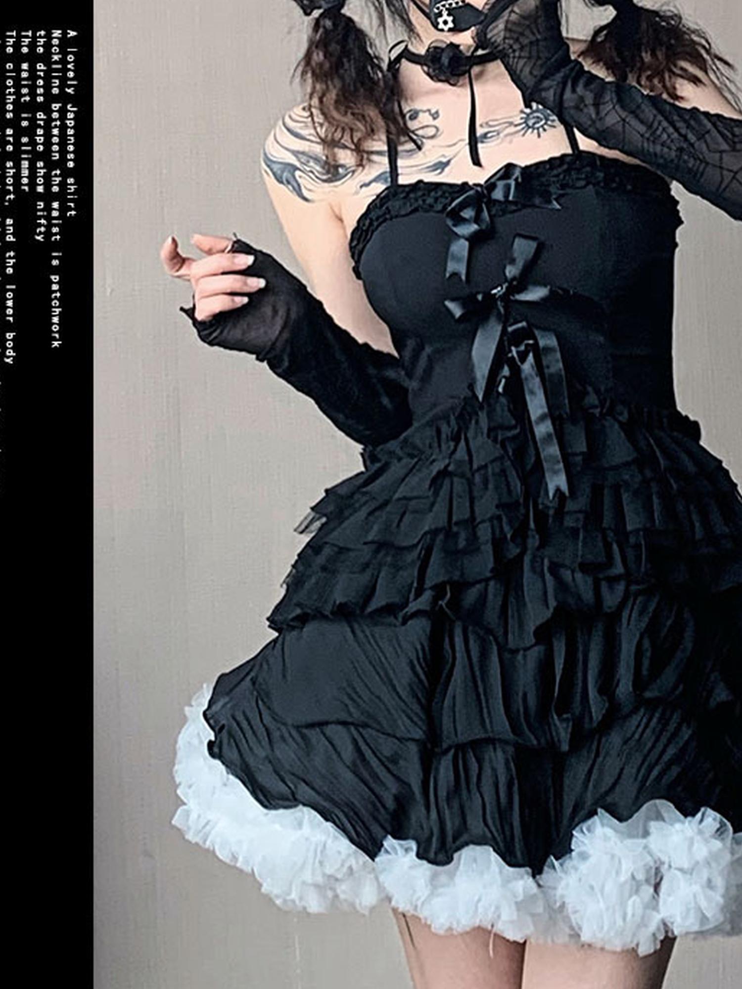 WSW WUSHENWU Spider Web Wave Sleeveless Slit Dress