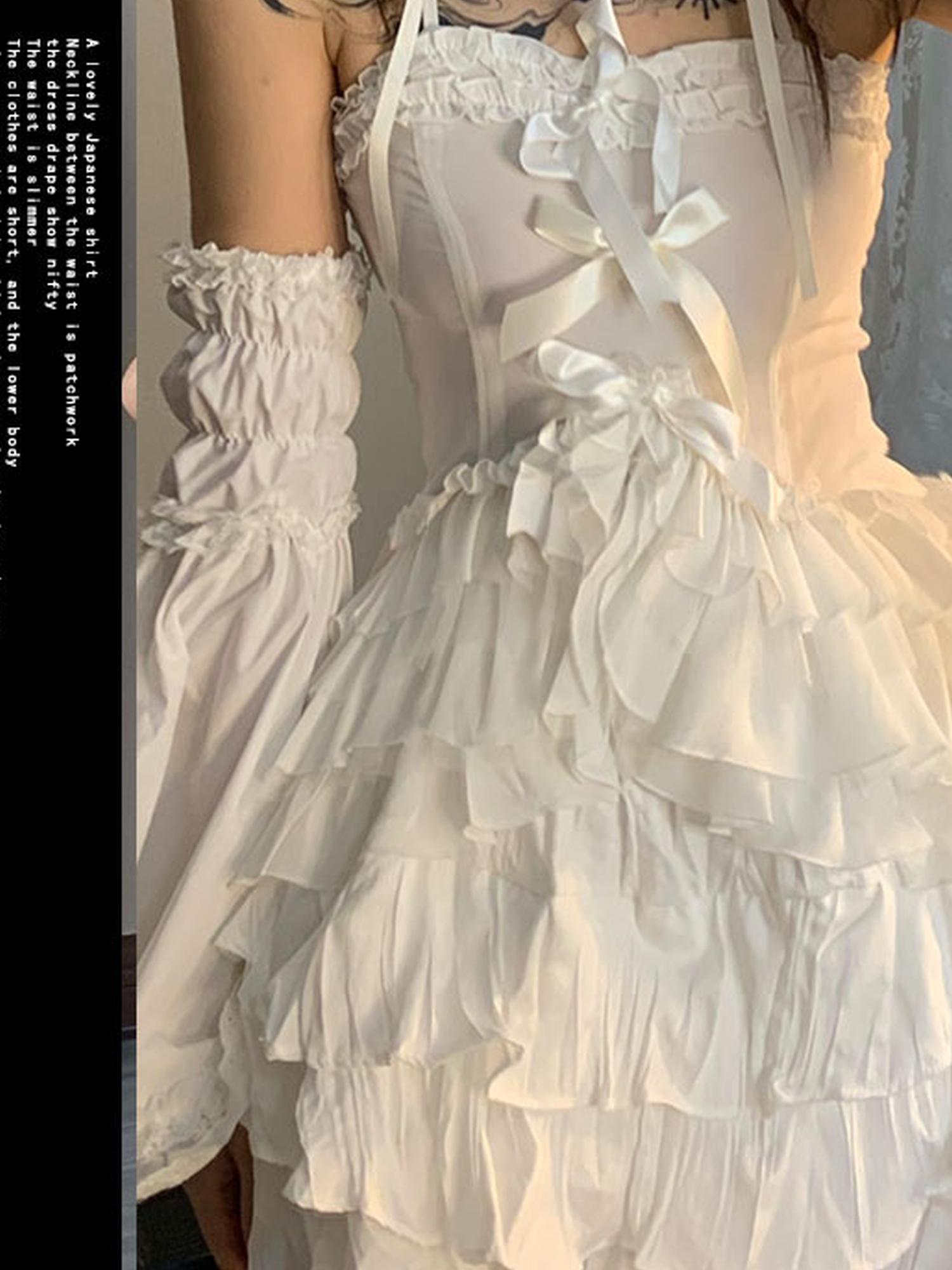 WSW WUSHENWU Spider Web Wave Sleeveless Slit Dress