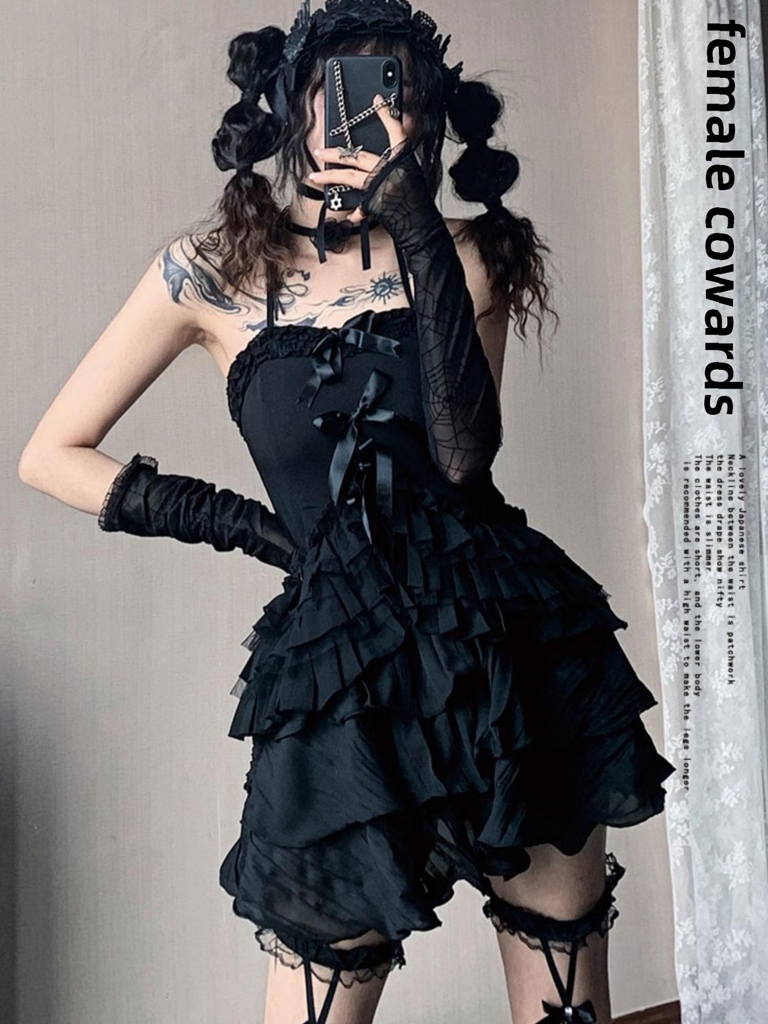 WSW WUSHENWU Spider Web Wave Sleeveless Slit Dress