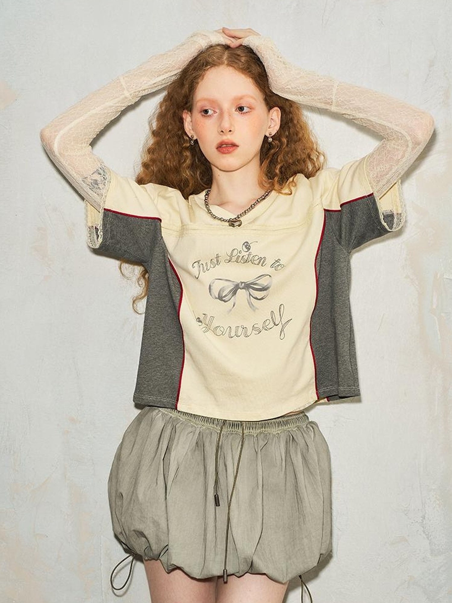 DIDDI MODA Sporty Bloom Short Skirt With Drawstring