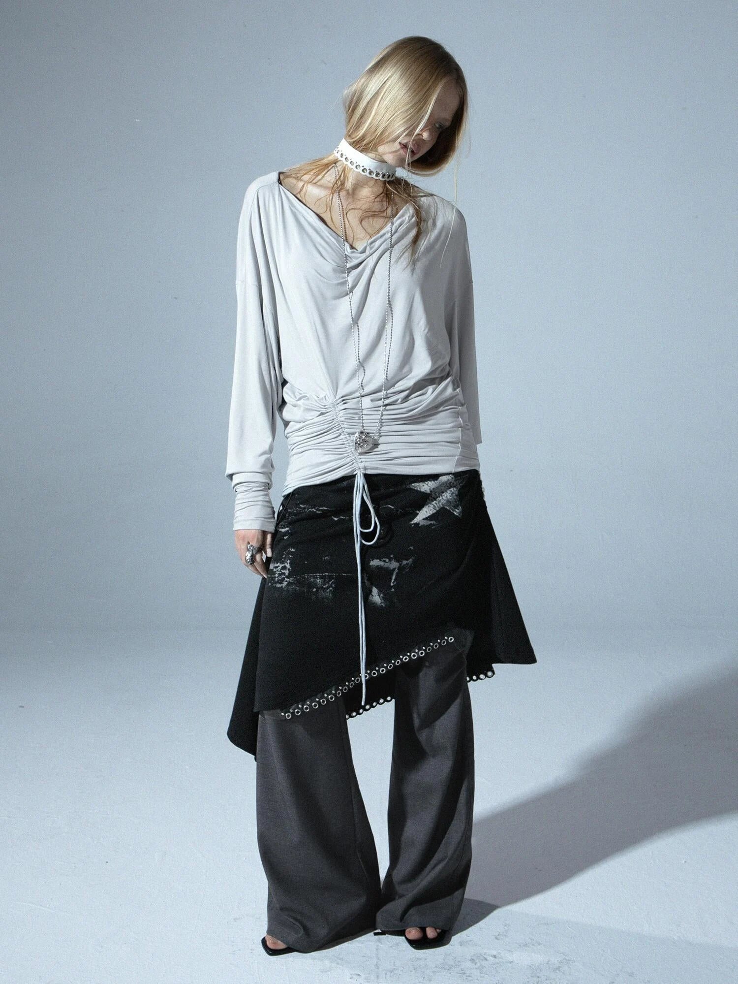 Spring Fall Stretchy Low-Rise Flared Trousers For Women