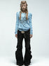 Spring Summer Square Neck Ballet T-Shirt With Puff Sleeves