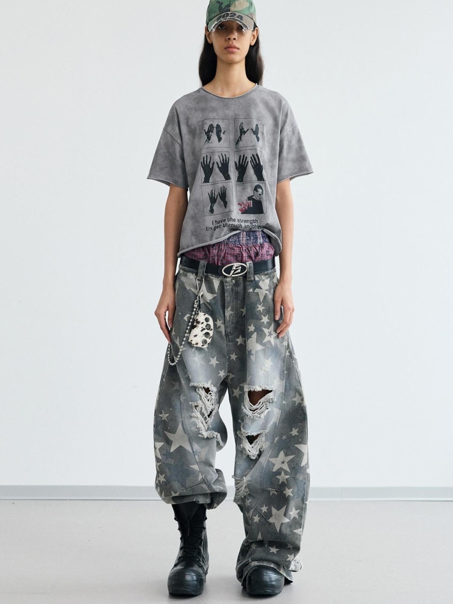 Peoplesense Star Ripped Scimitar Pants
