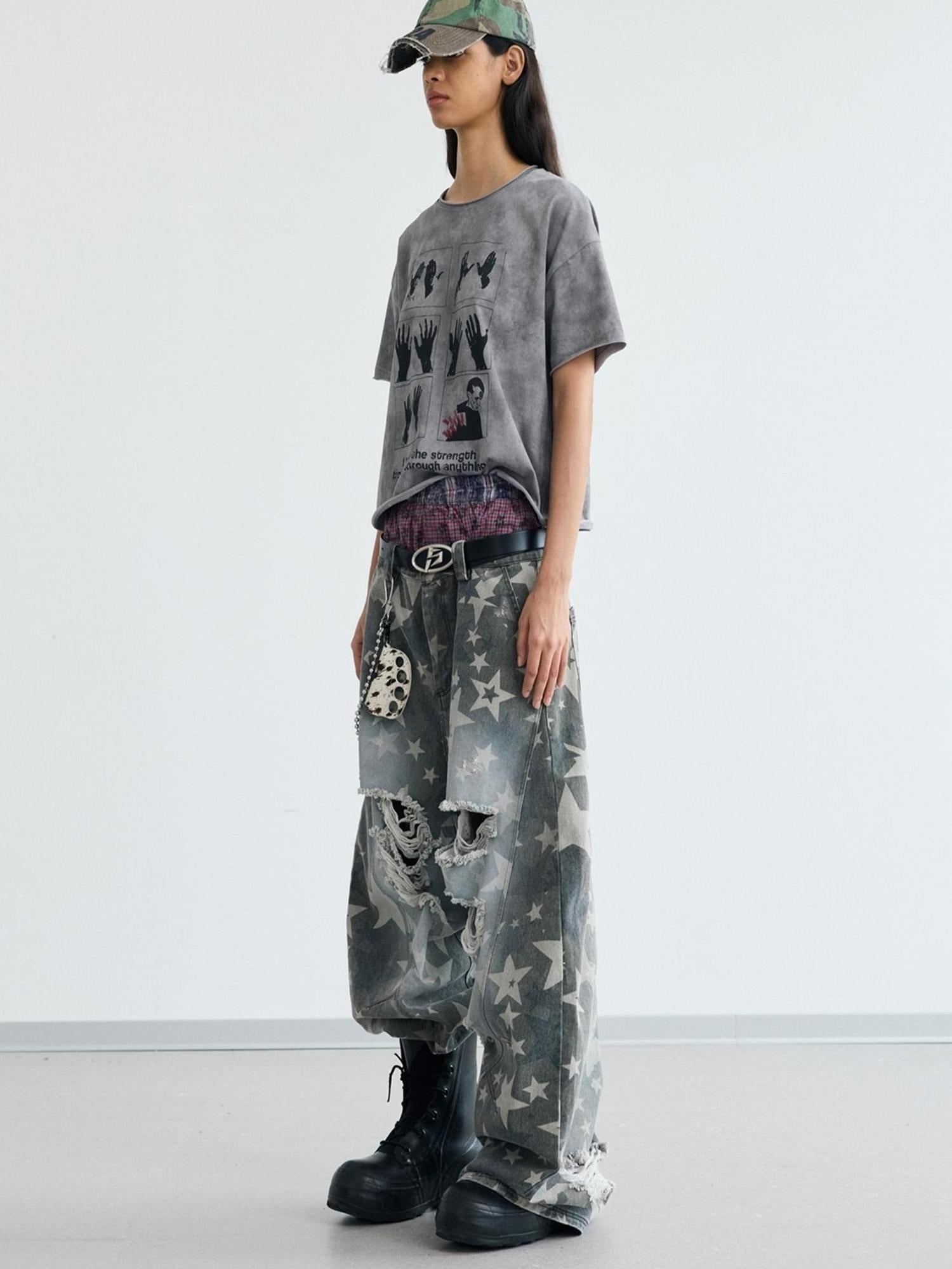 Peoplesense Star Ripped Scimitar Pants