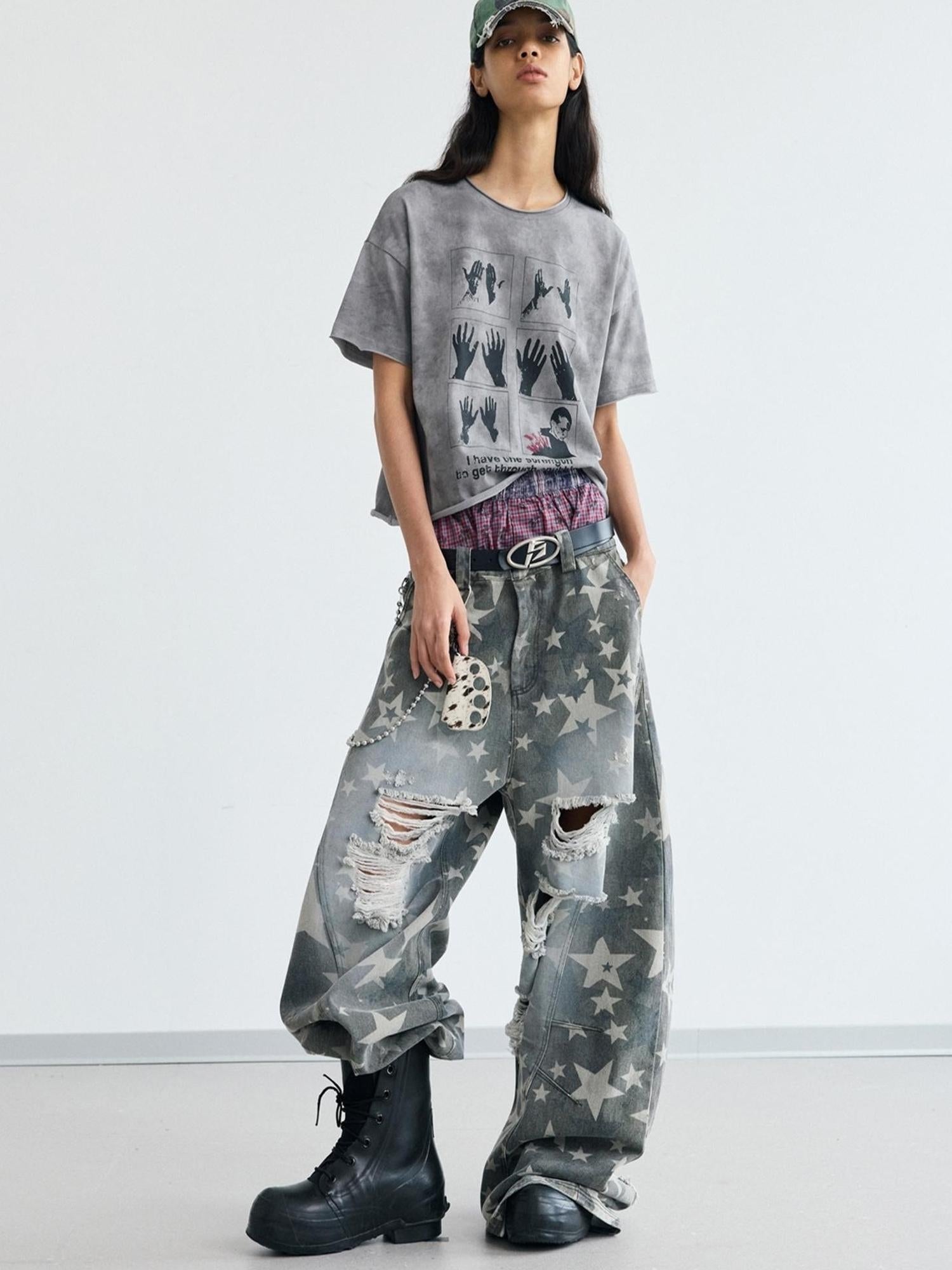 Peoplesense Star Ripped Scimitar Pants