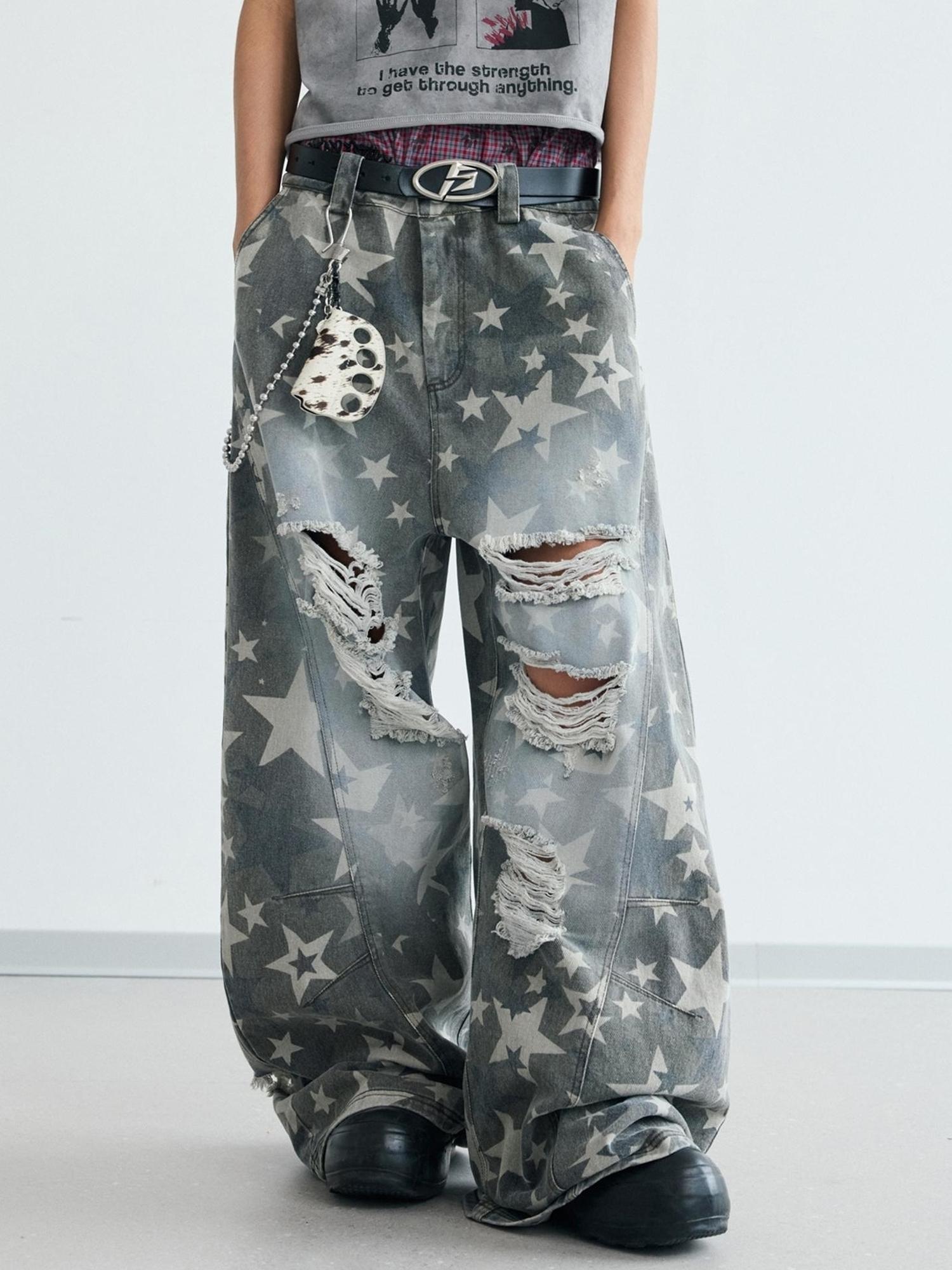 Peoplesense Star Ripped Scimitar Pants