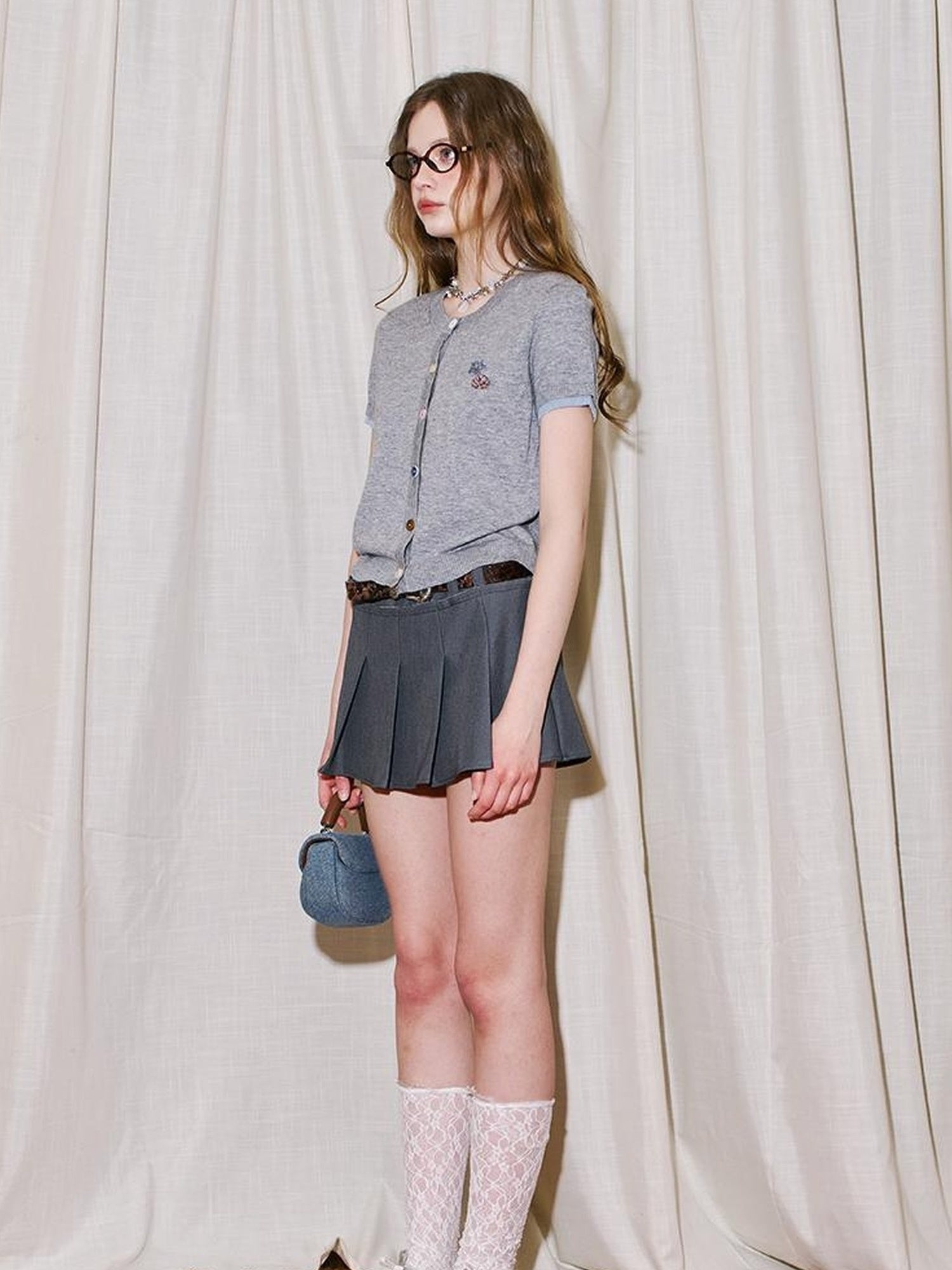 DIDDI MODA Starfish Beaded Knit Short Sleeve Cardigan