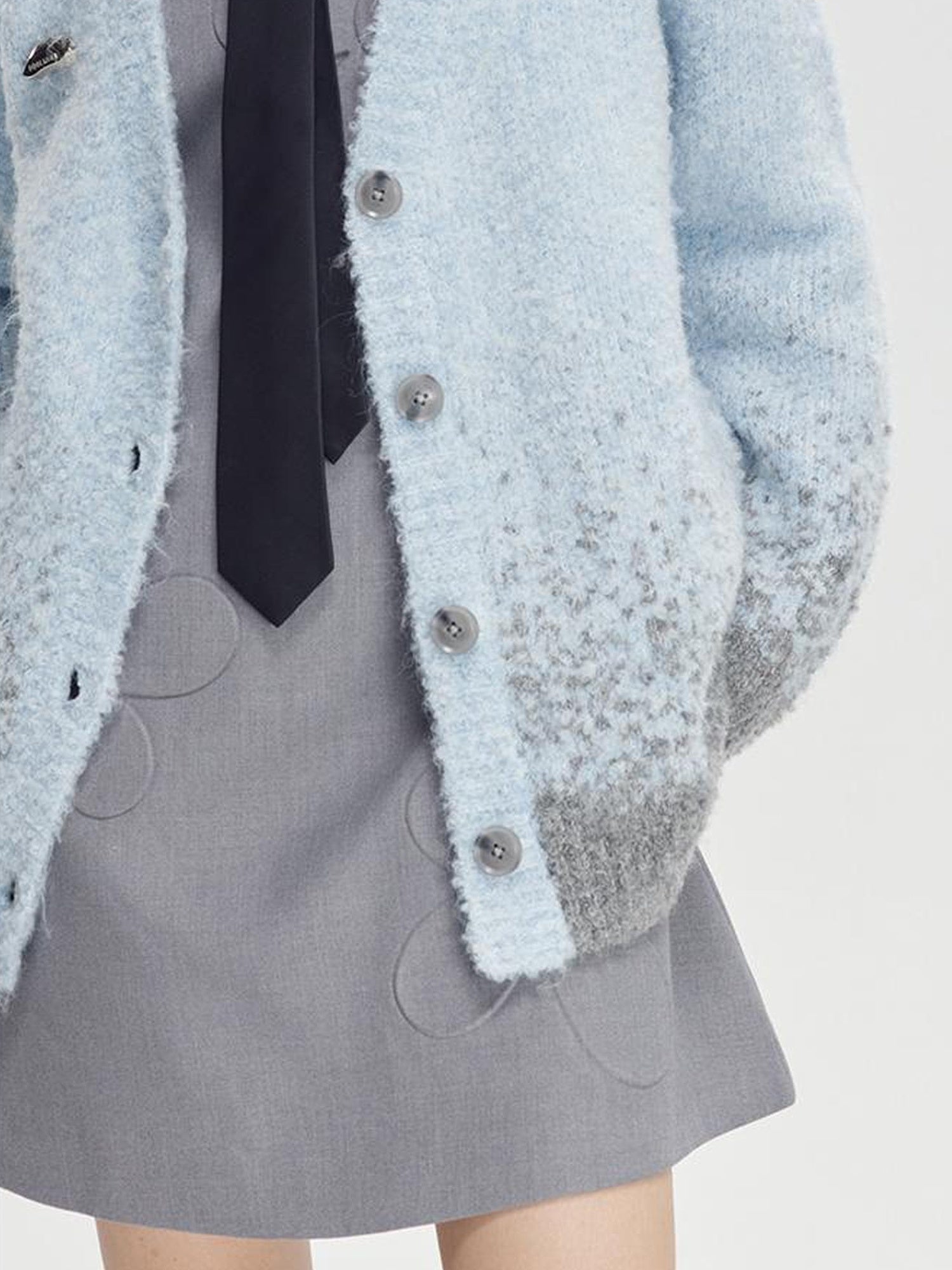 DIDDI MODA Starry Gradient V Neck Wool Cardigan