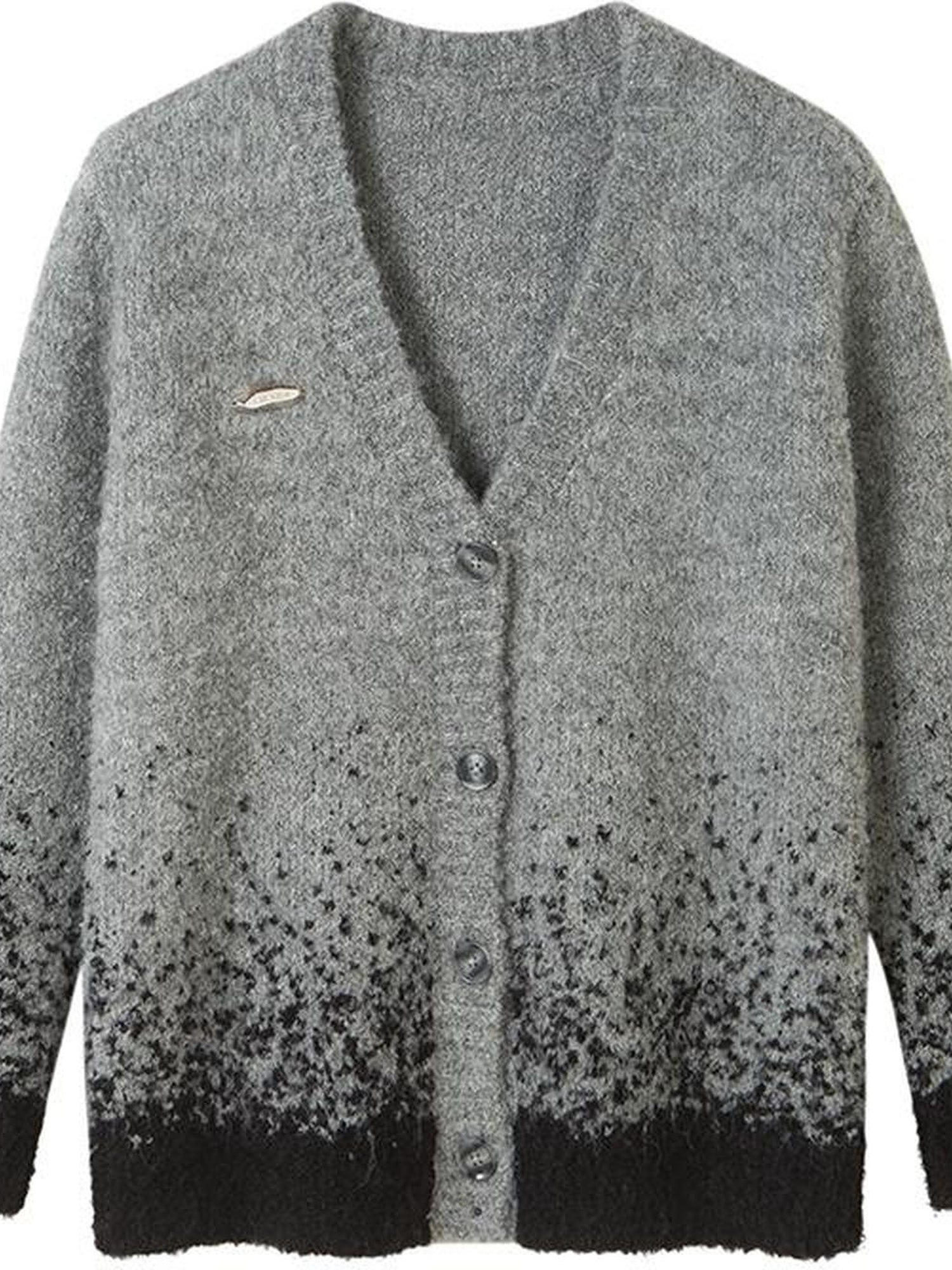 DIDDI MODA Starry Gradient V Neck Wool Cardigan