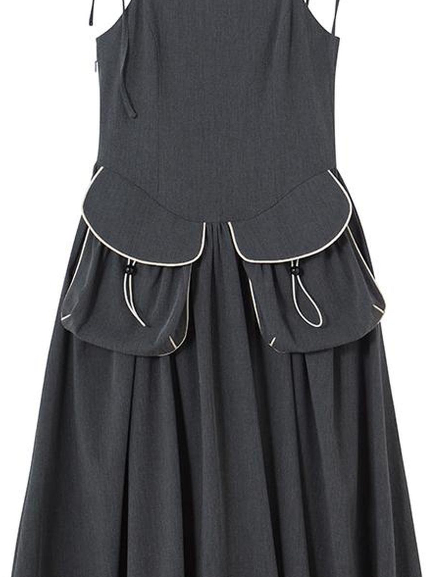 DIDDI MODA Strappy Utility Dress With Adjustable Ties Patch Pockets