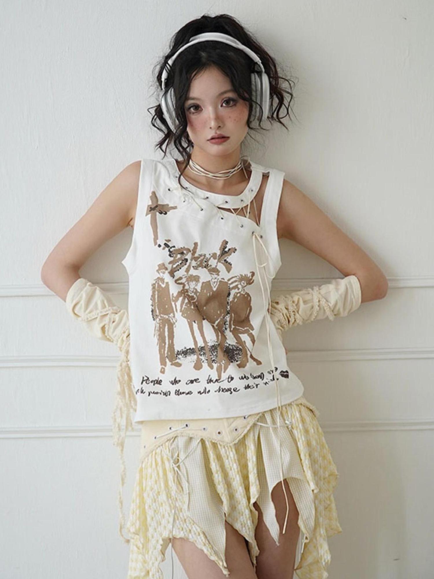 WSW WUSHENWU Street Loose Cut Unisex Tee