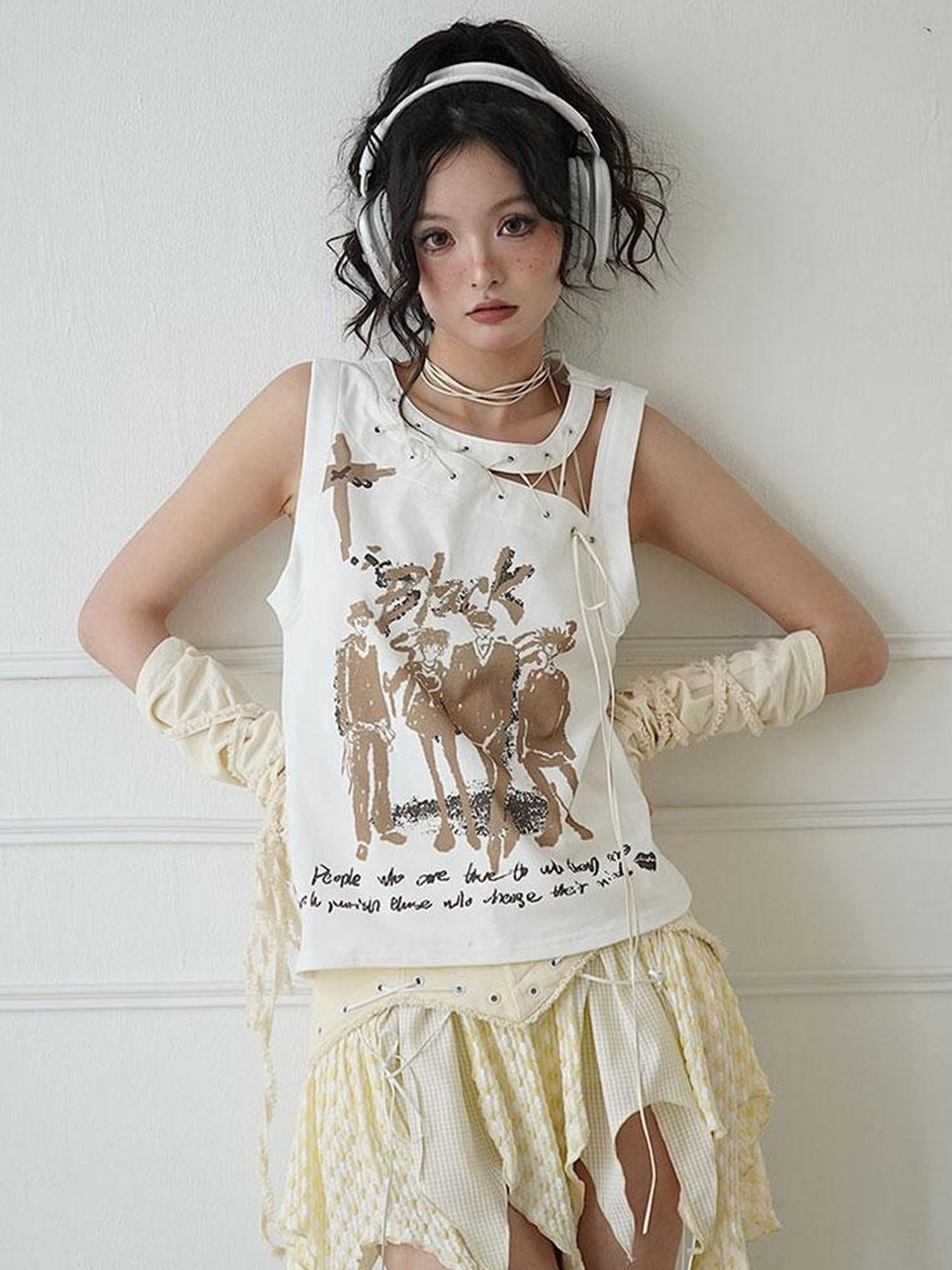 WSW WUSHENWU Street Loose Cut Unisex Tee