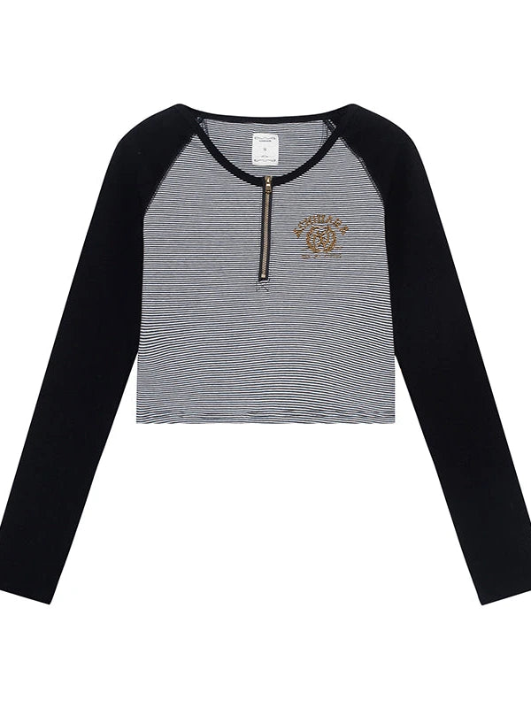 Los Angeles Stripe Spliced Crop Tee
