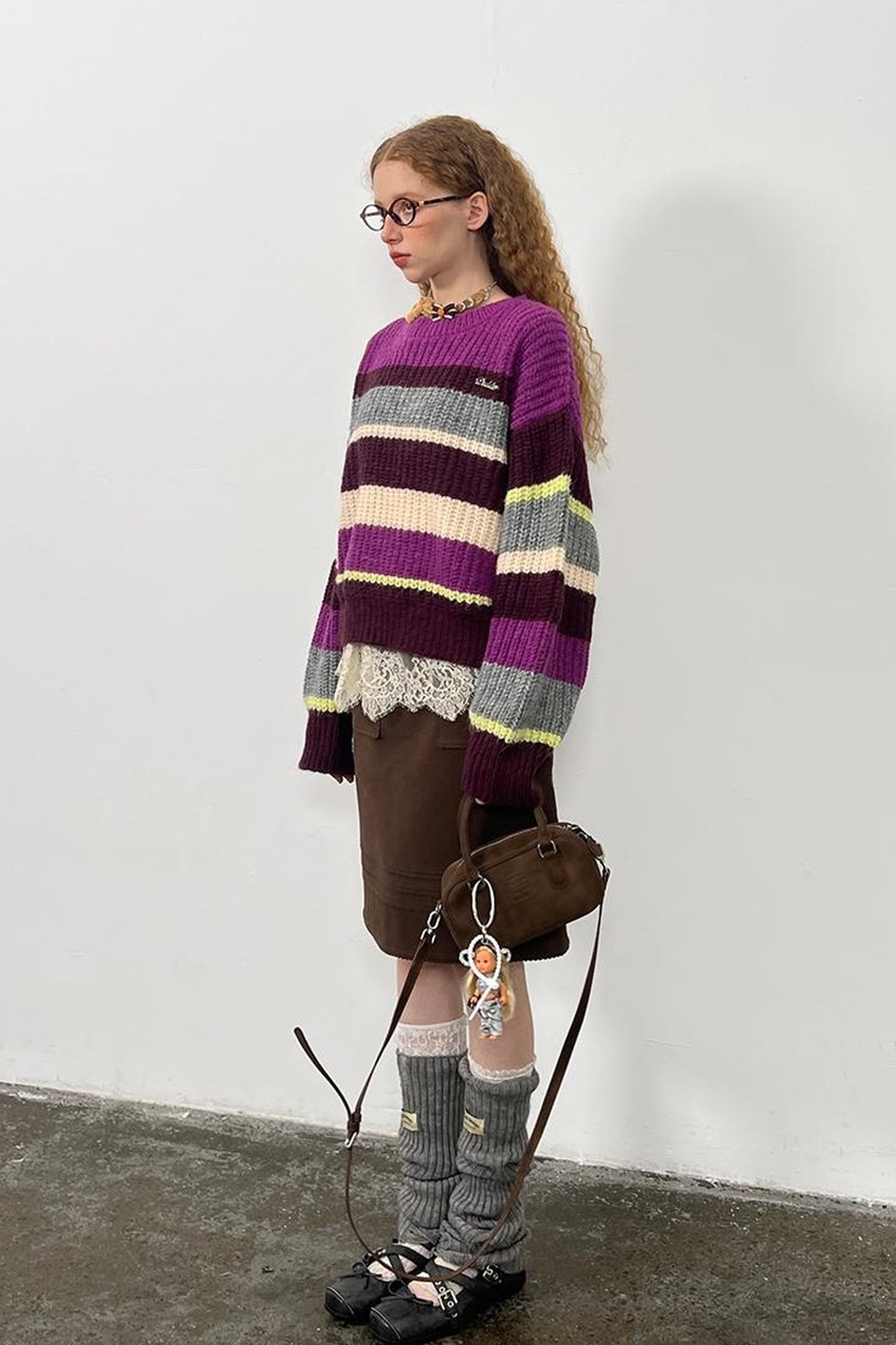 DIDDI MODA Striped Dragon Cowdog Knit Set