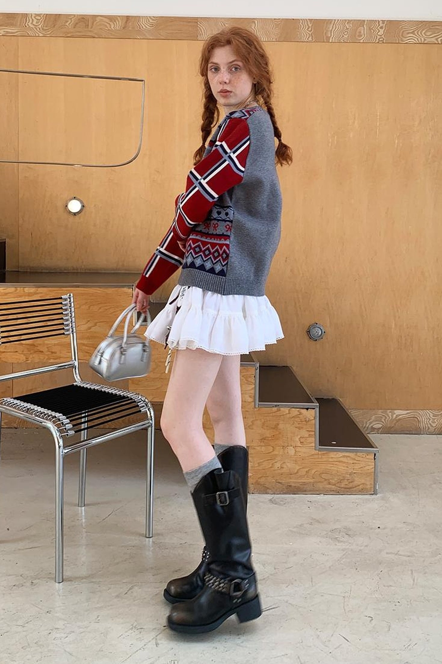 DIDDI MODA Striped Dragon Cowdog Knit Set