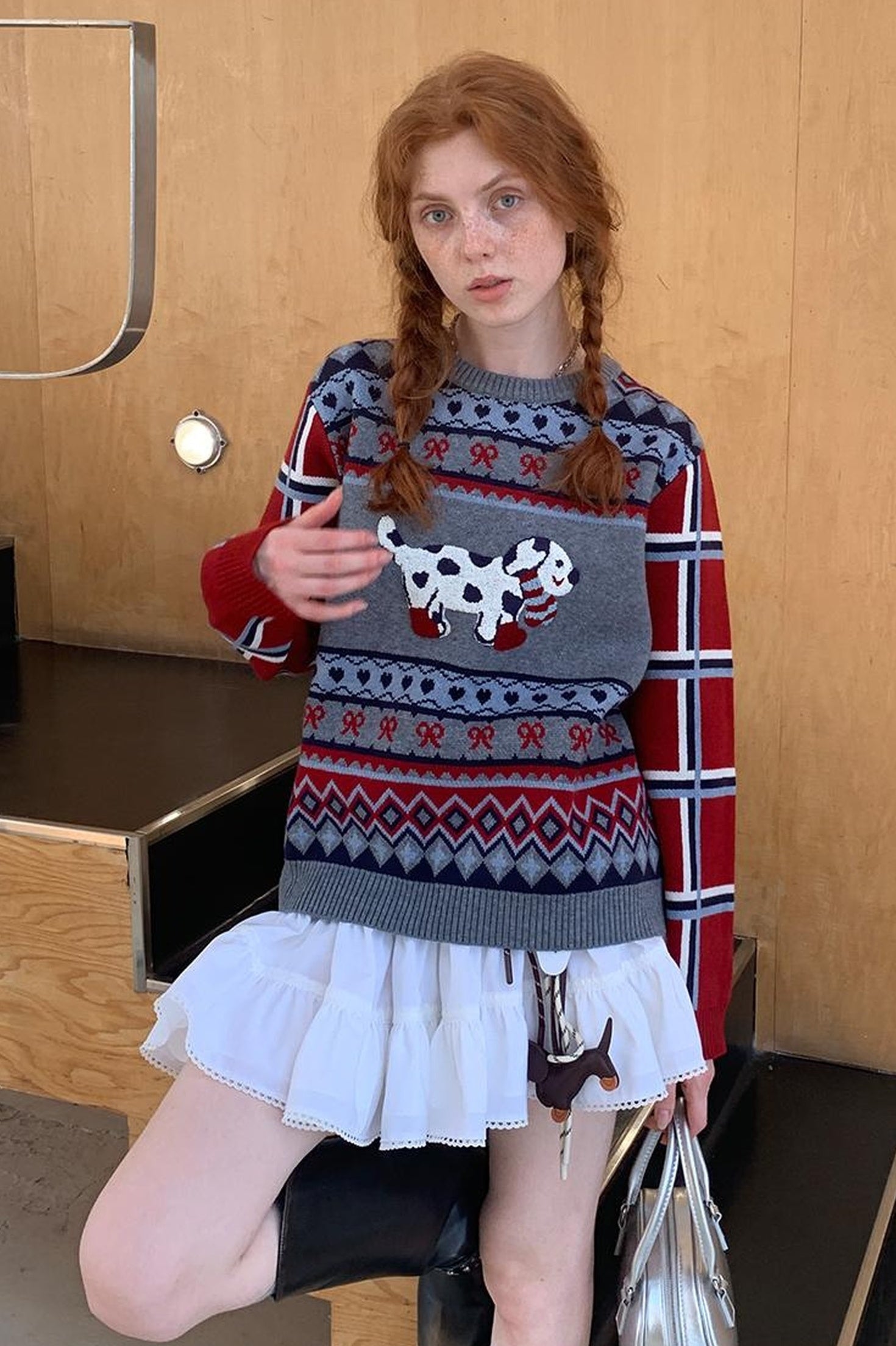 DIDDI MODA Striped Dragon Cowdog Knit Set